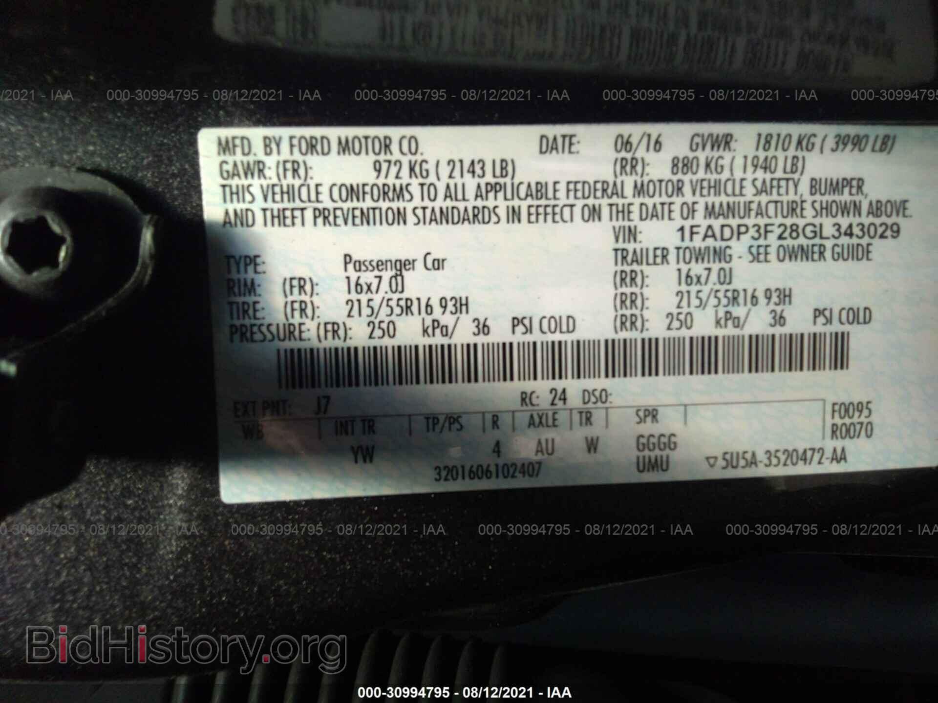 2016 FORD FOCUS - VIN: 1FADP3F28GL343029 - Фото 9