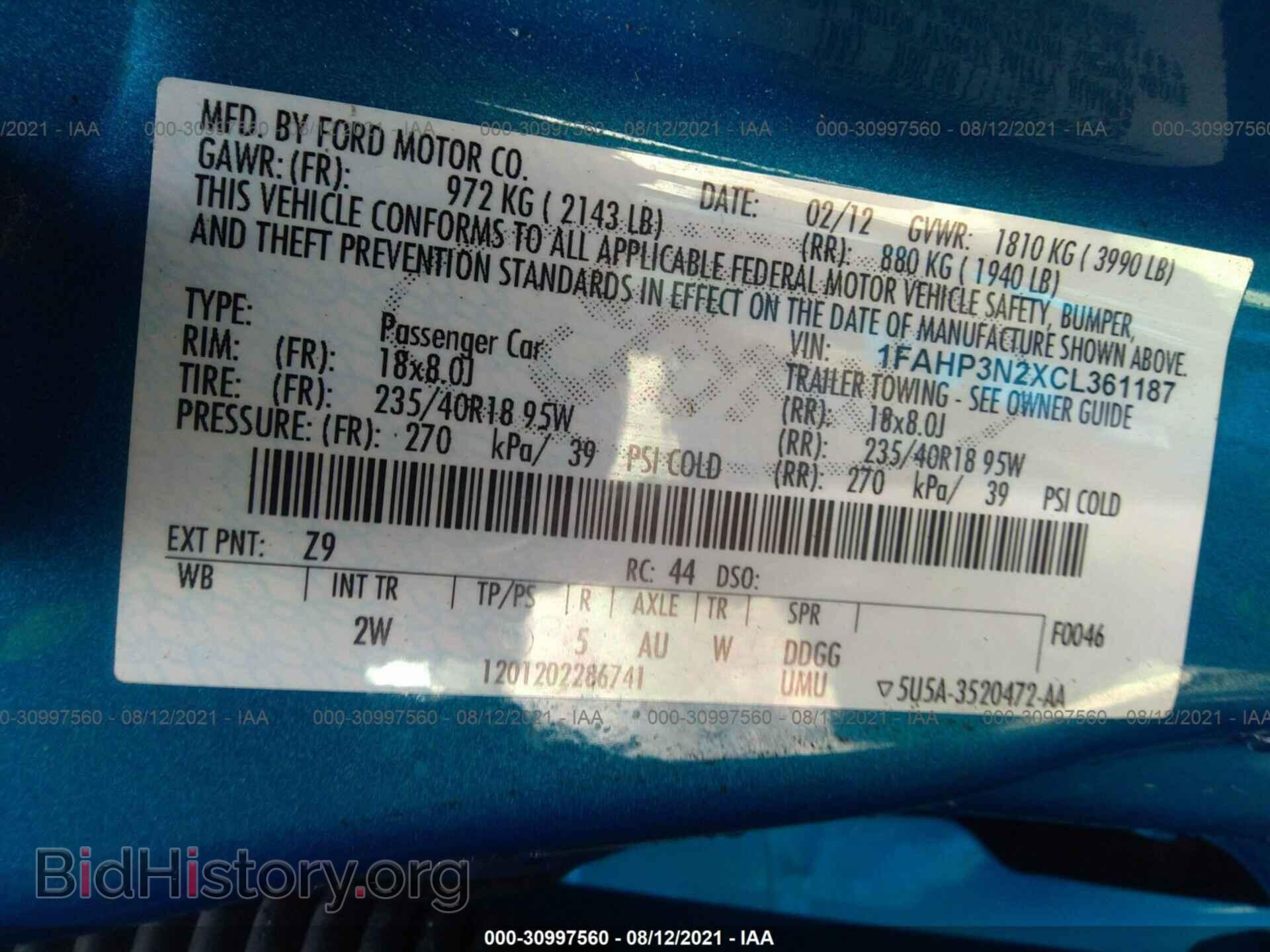 2012 FORD FOCUS - VIN: 1FAHP3N2XCL361187 - Photo 9