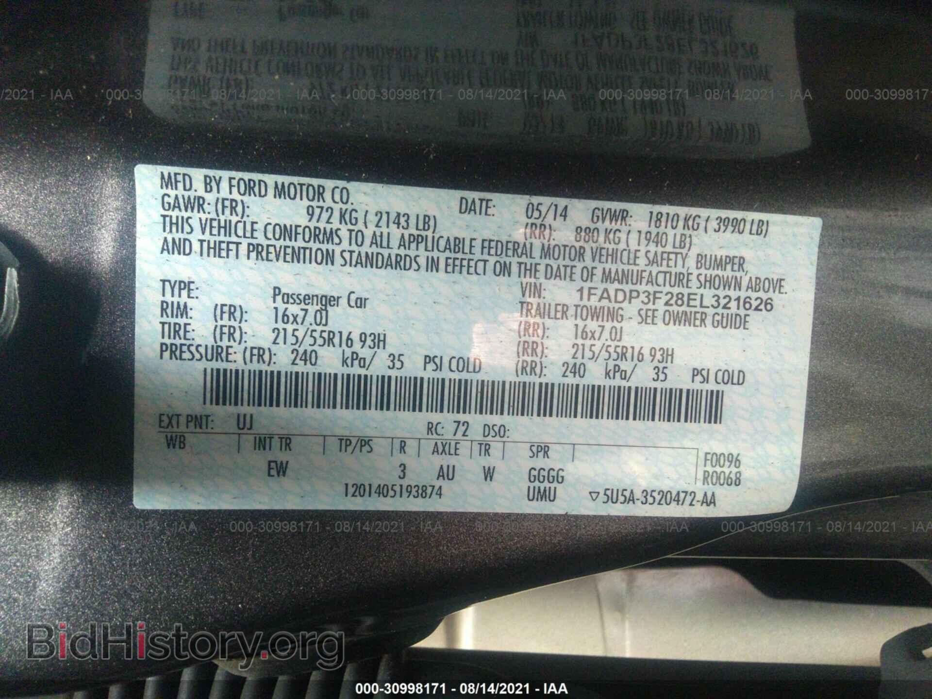2014 FORD FOCUS - VIN: 1FADP3F28EL321626 - Photo 9