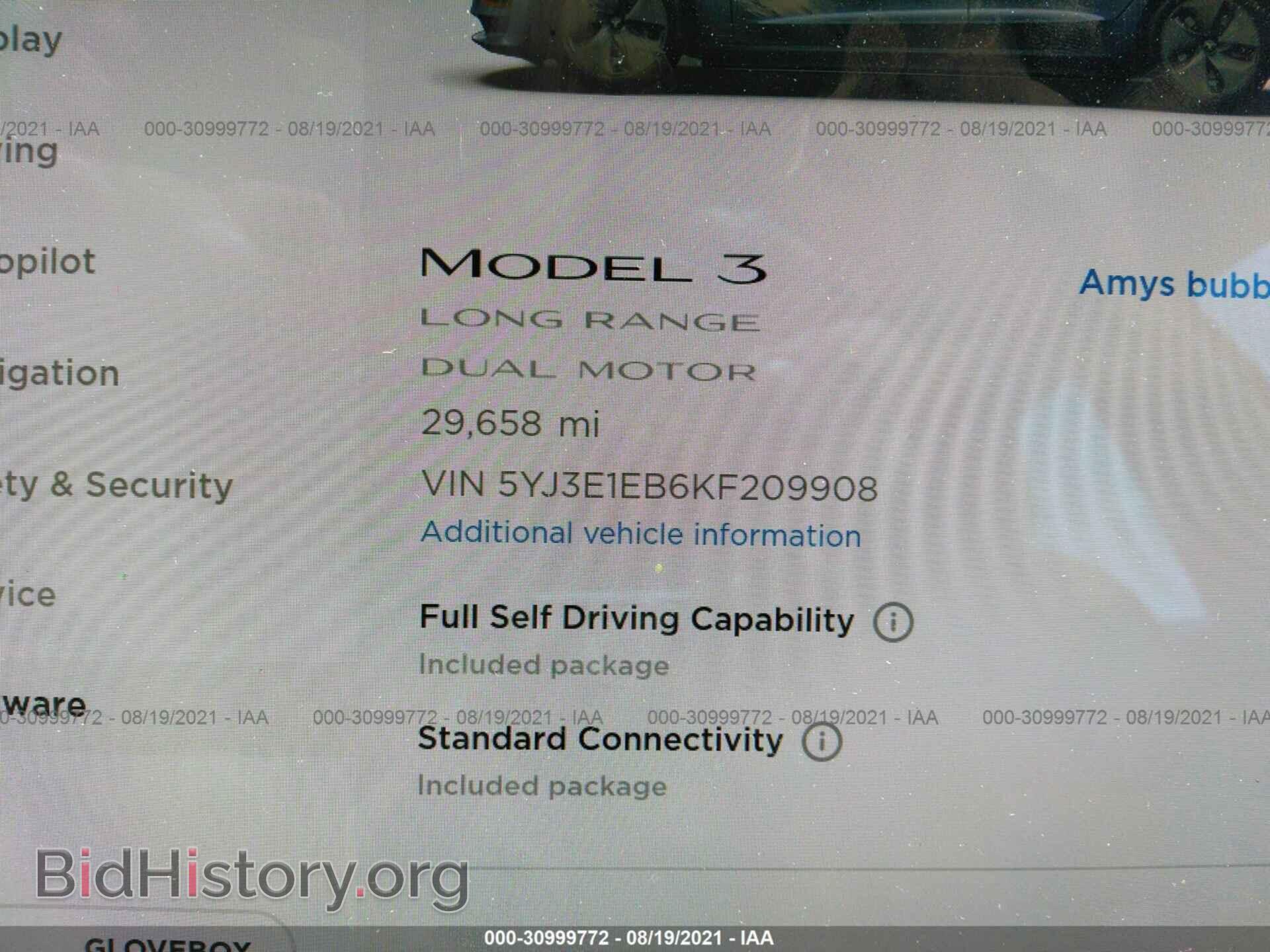 2019 TESLA MODEL 3 - VIN: 5YJ3E1EB6KF209908 - Photo 7