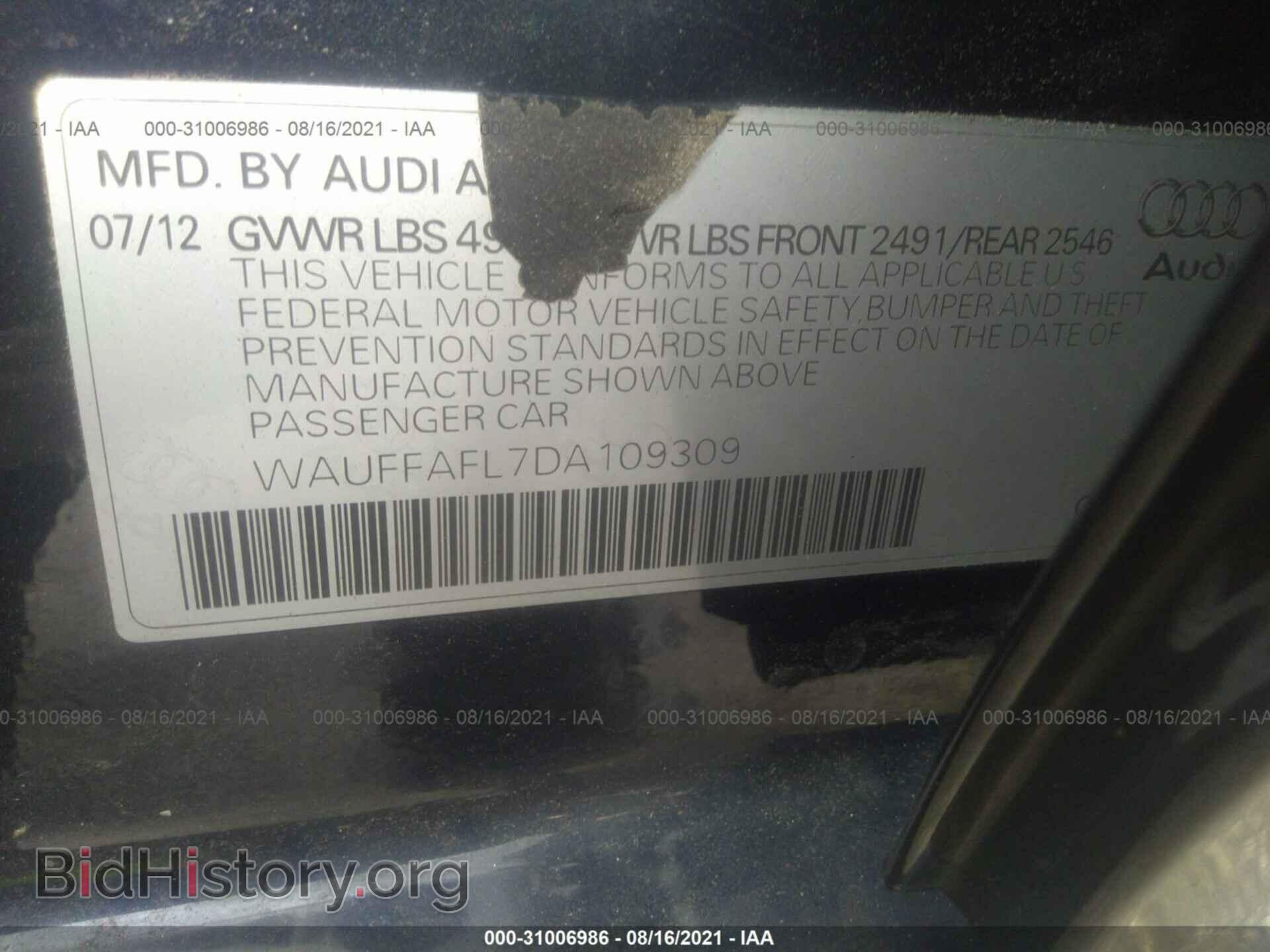 2013 AUDI A4 - VIN: WAUFFAFL7DA109309 - Photo 9