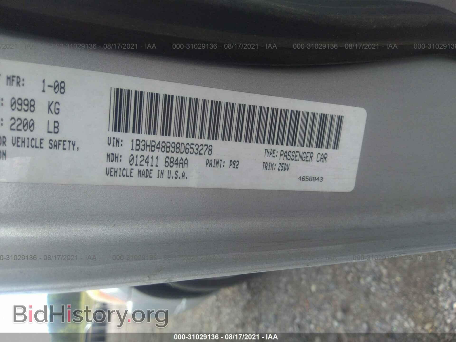 2008 DODGE CALIBER - VIN: 1B3HB48B98D653278 - Photo 9
