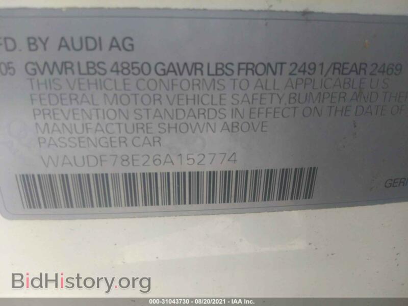2006 Audi A4 (VIN WAUDF78E26A152774) — фото 9 из 11