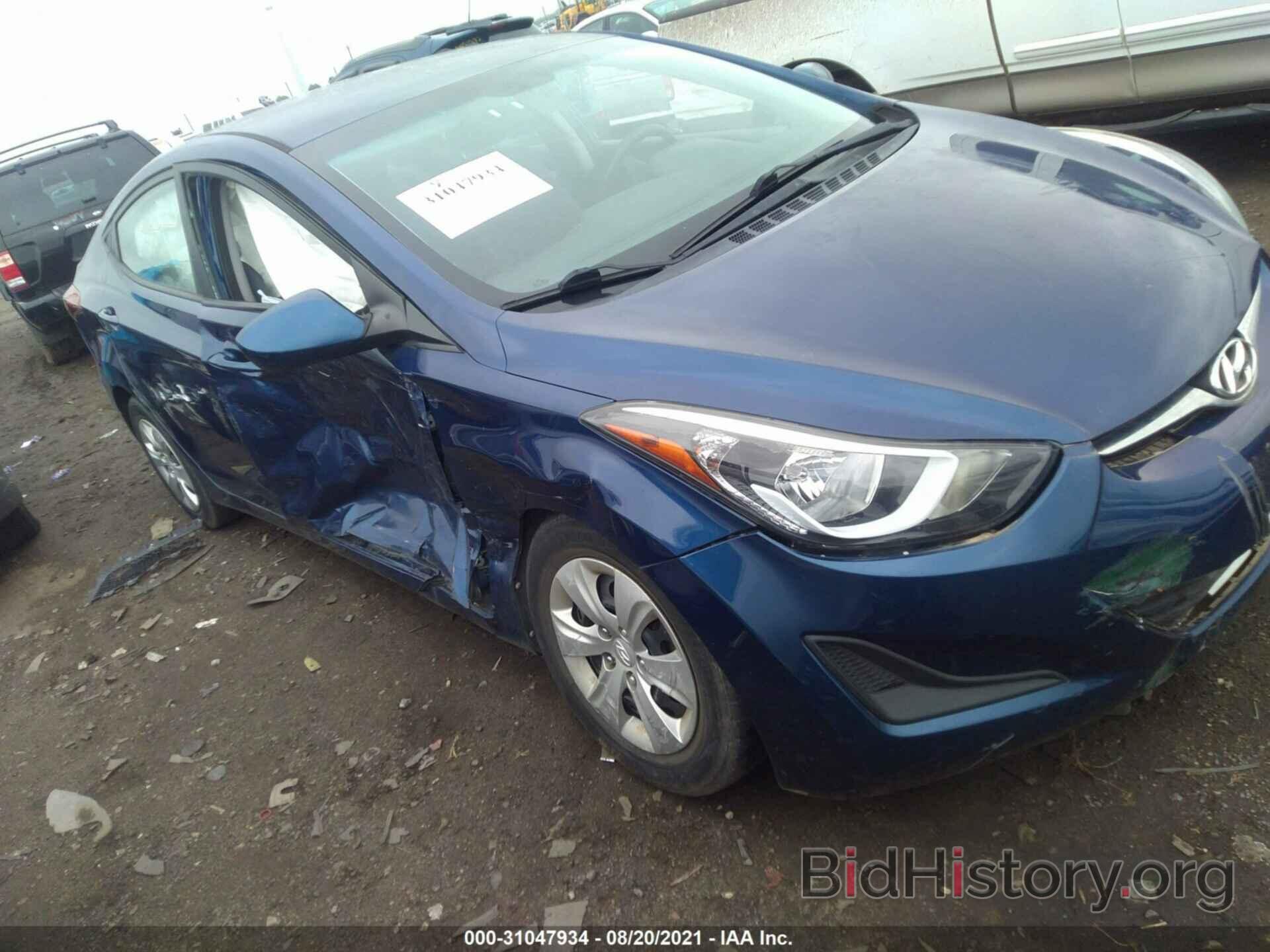 Photo 5NPDH4AE1GH739385 - HYUNDAI ELANTRA 2016