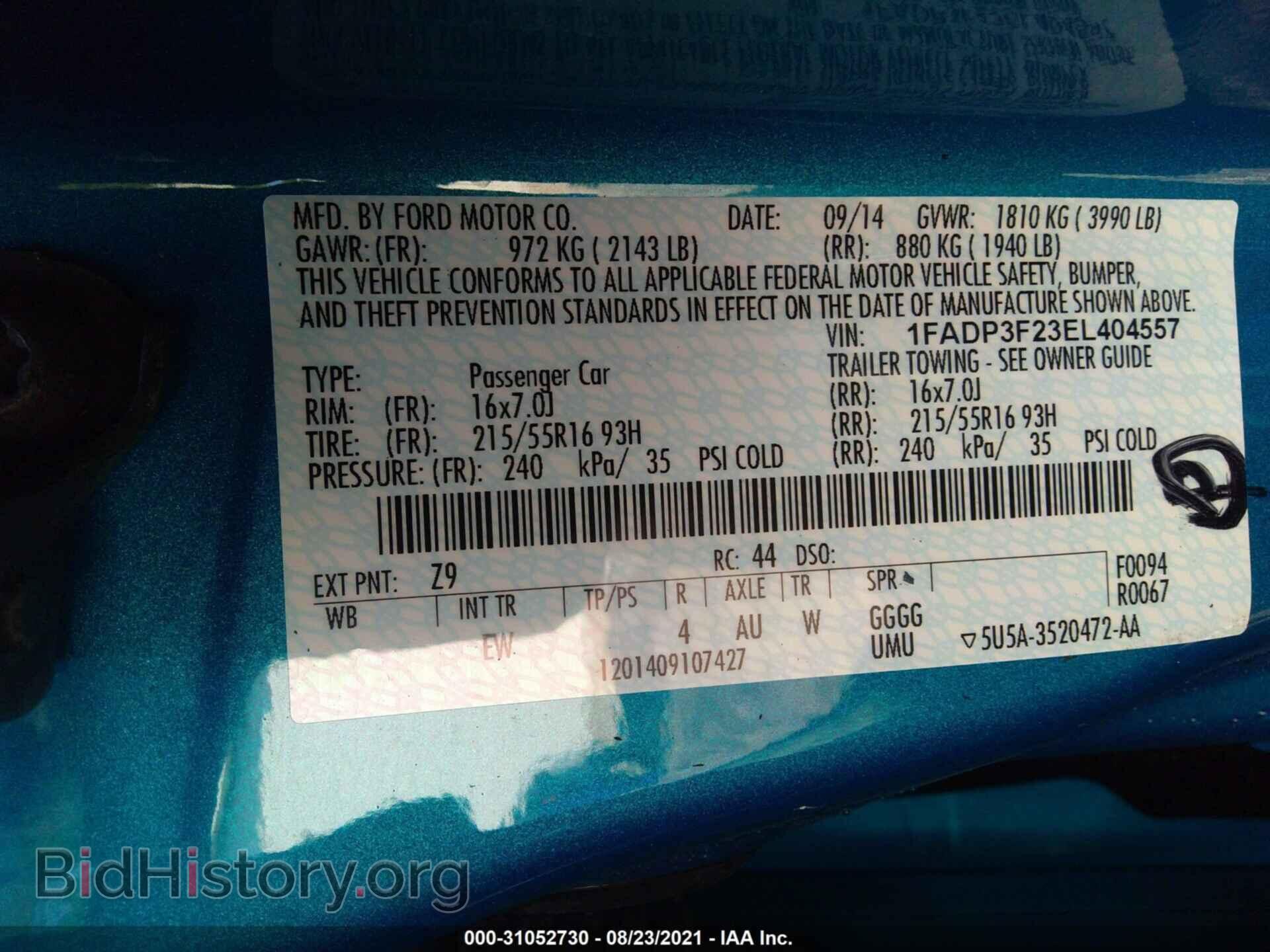 2014 FORD FOCUS - VIN: 1FADP3F23EL404557 - Photo 9