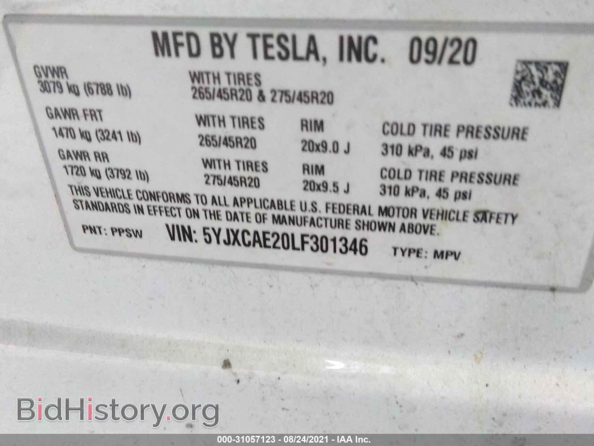 2020 TESLA MODEL X - VIN: 5YJXCAE20LF301346 - Фото 9