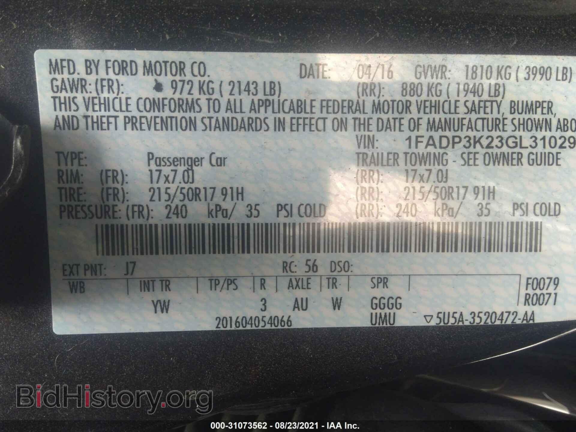 2016 FORD FOCUS - VIN: 1FADP3K23GL310297 - Photo 9