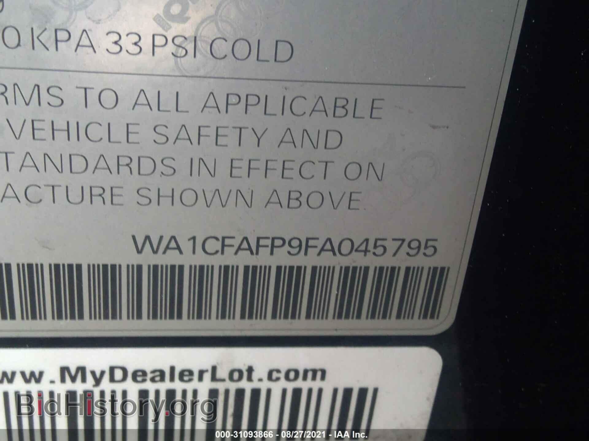 2015 AUDI Q5 - VIN: WA1CFAFP9FA045795 - Photo 9