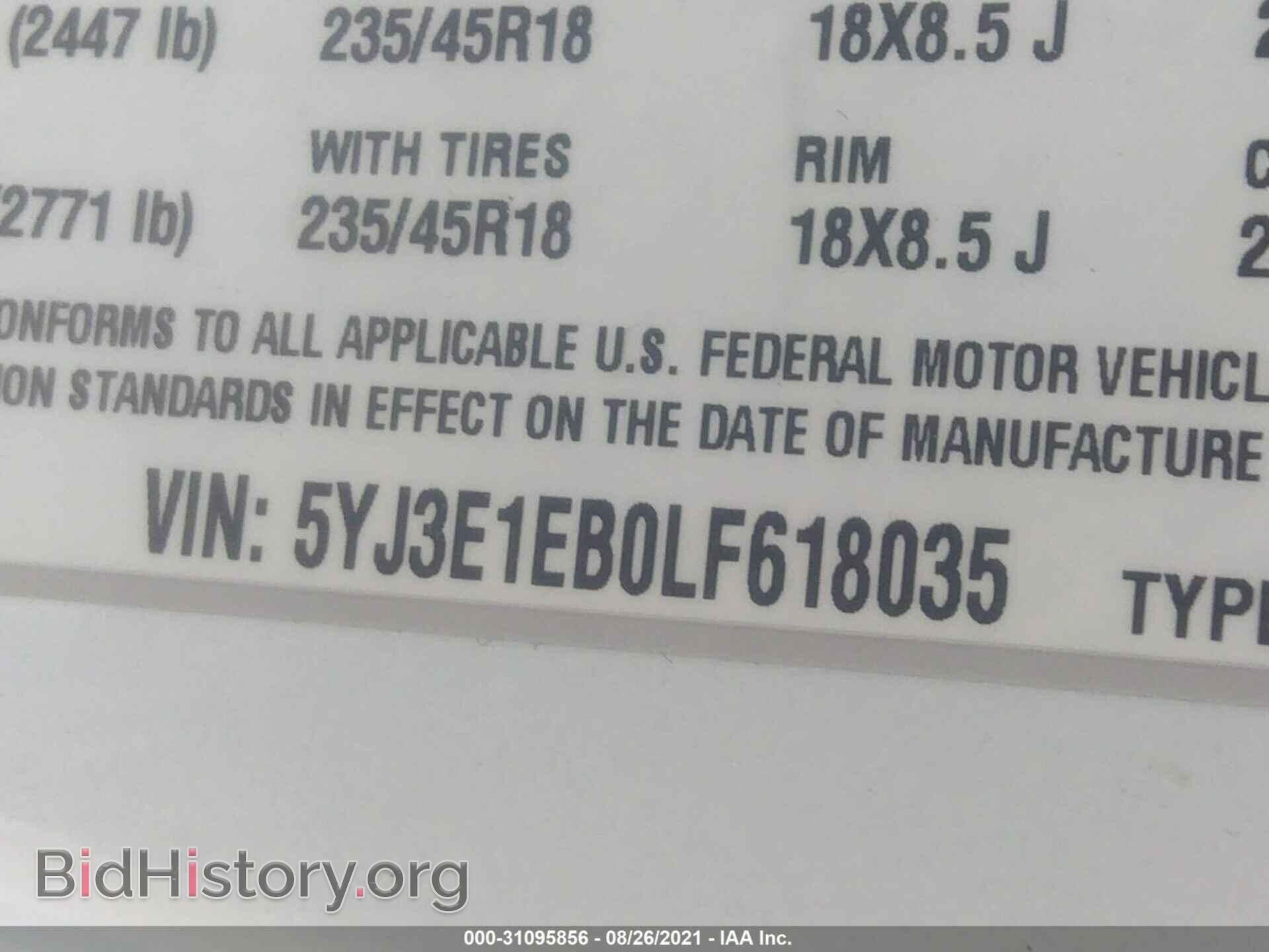 2020 TESLA MODEL 3 - VIN: 5YJ3E1EB0LF618035 - Фото 9