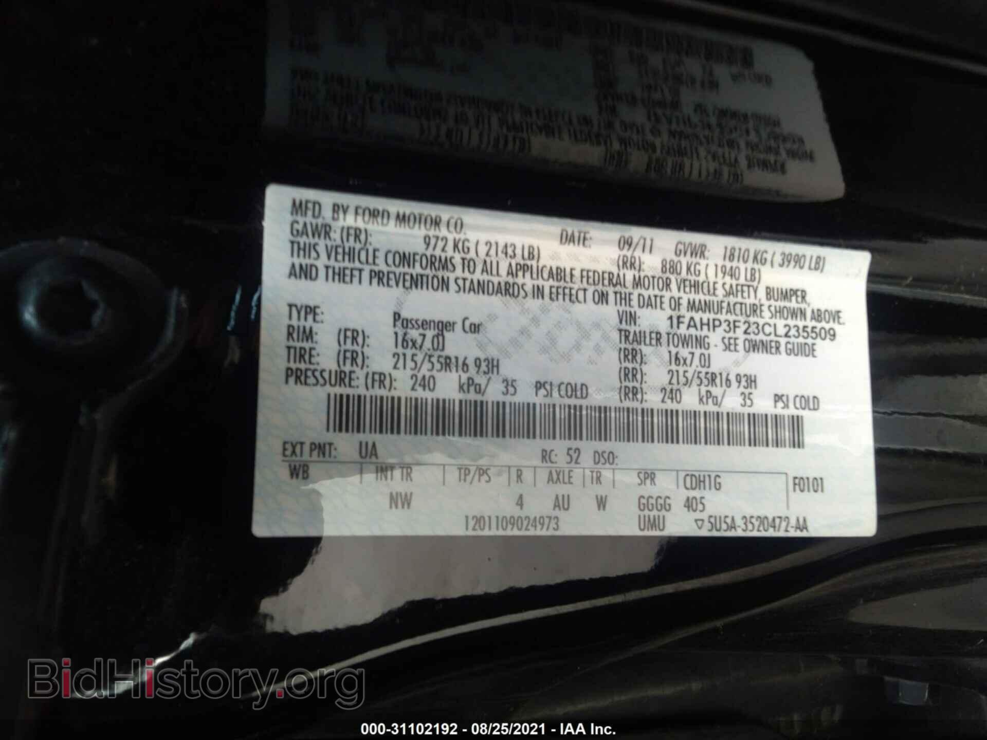 2012 FORD FOCUS - VIN: 1FAHP3F23CL235509 - Фото 9