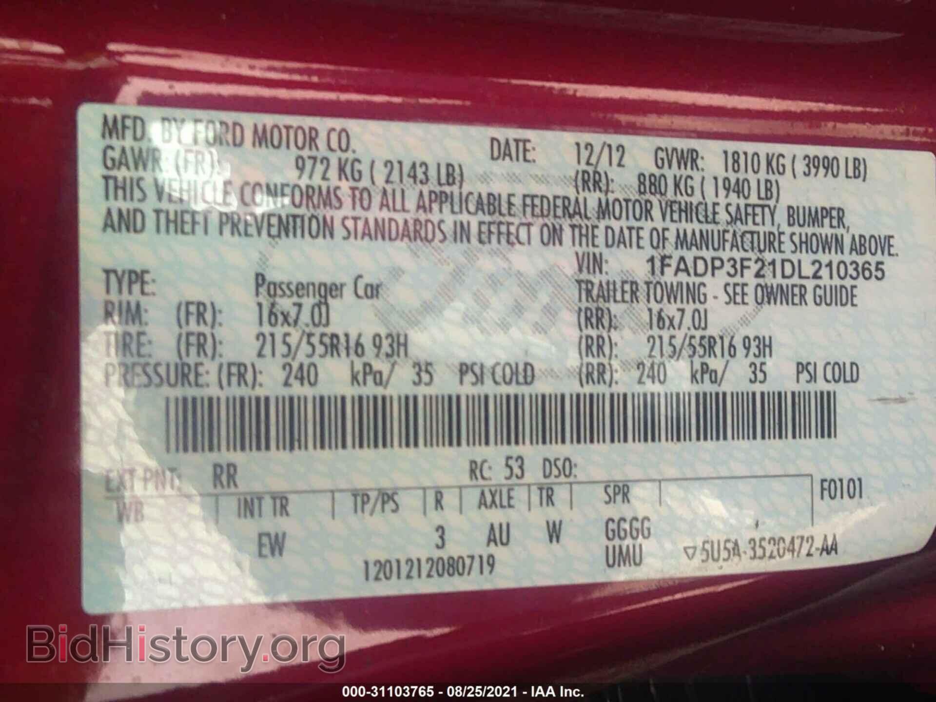 2013 FORD FOCUS - VIN: 1FADP3F21DL210365 - Photo 9