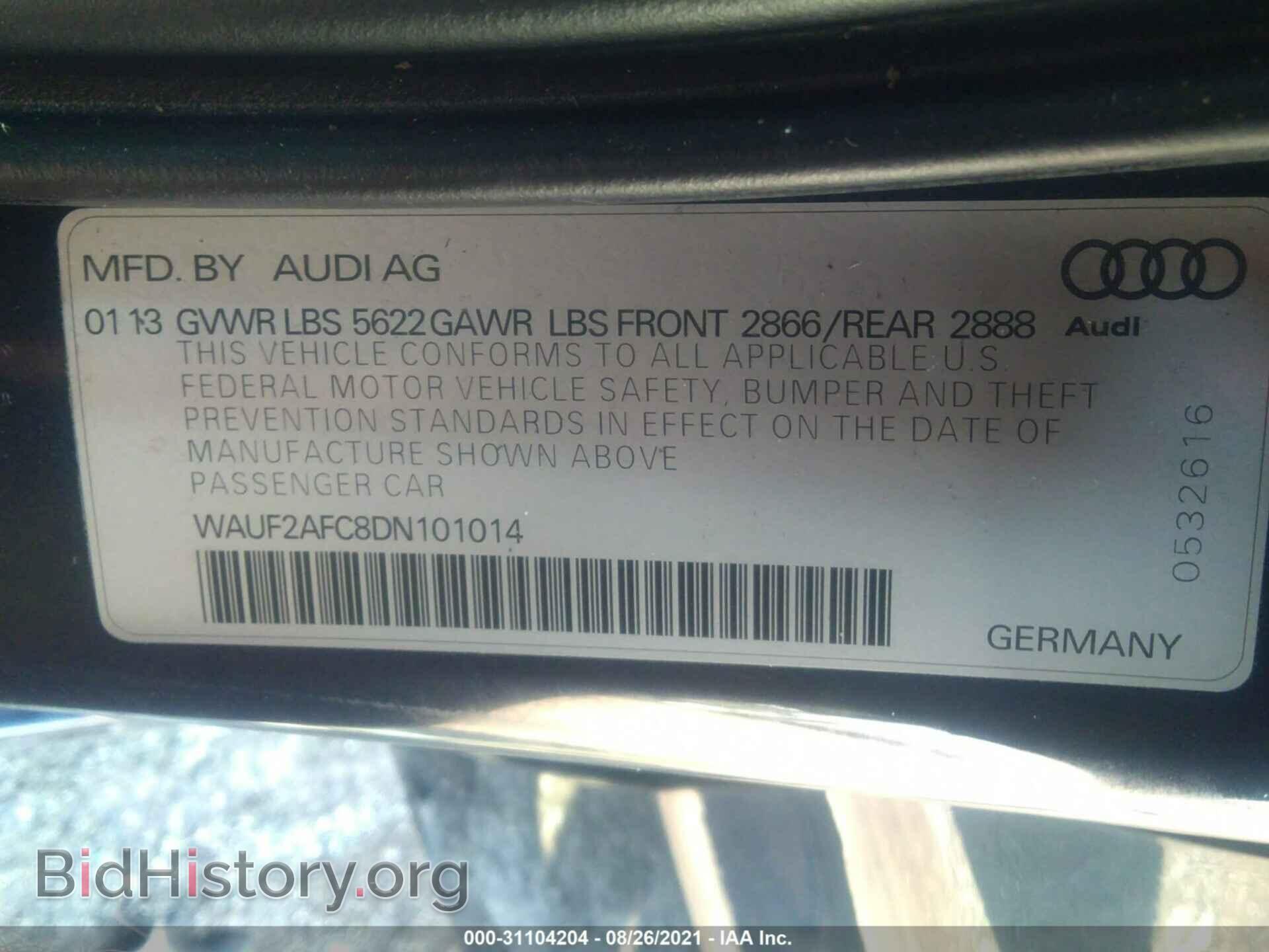 2013 AUDI S6 - VIN: WAUF2AFC8DN101014 - Фото 9