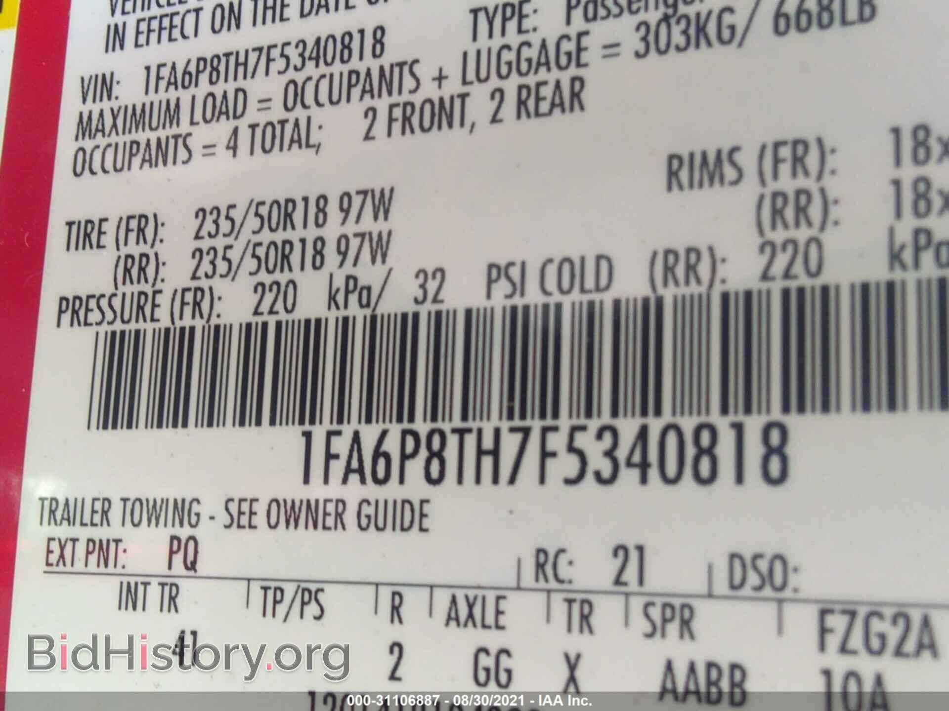 2015 FORD MUSTANG - VIN: 1FA6P8TH7F5340818 - Фото 9