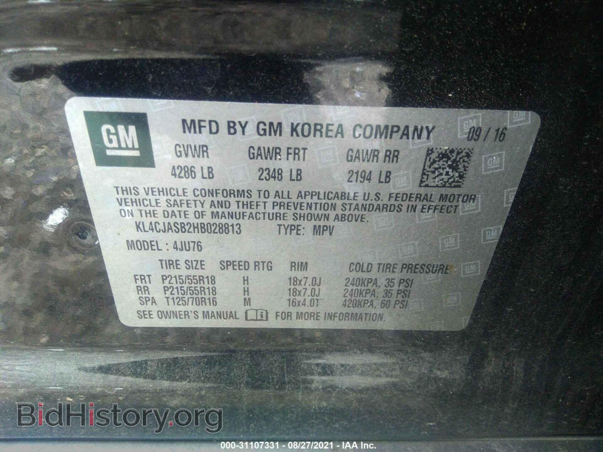 2017 BUICK ENCORE - VIN: KL4CJASB2HB028813 - Фото 9
