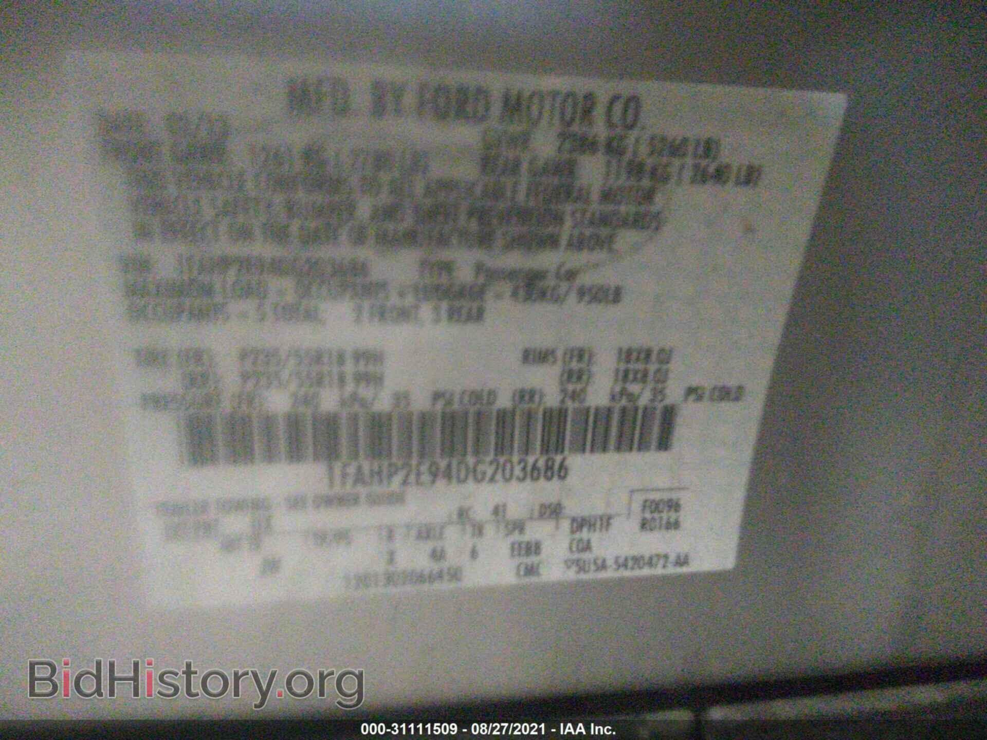 2013 FORD TAURUS - VIN: 1FAHP2E94DG203686 - Photo 9