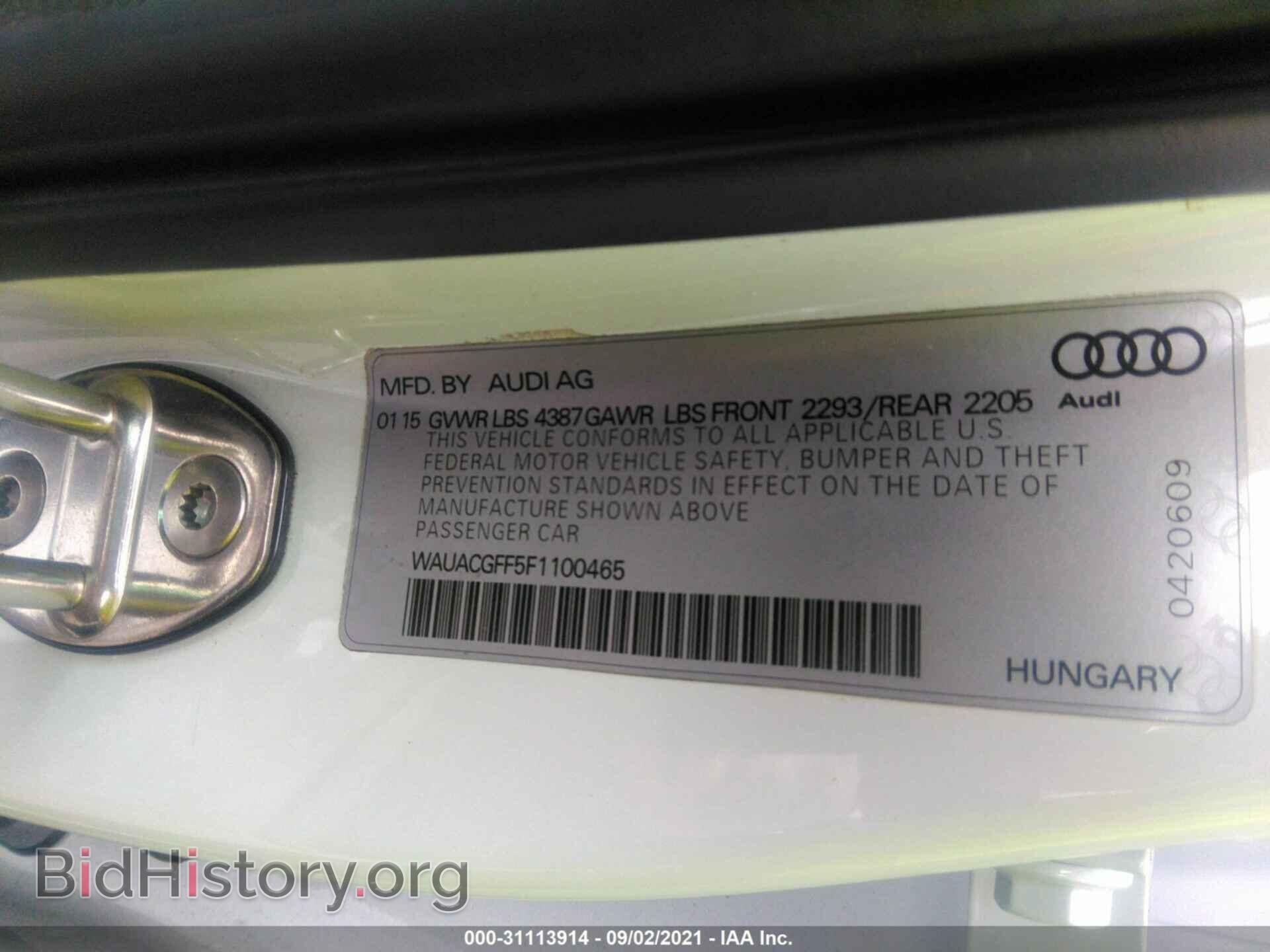 2015 AUDI A3 - VIN: WAUACGFF5F1100465 - Фото 9