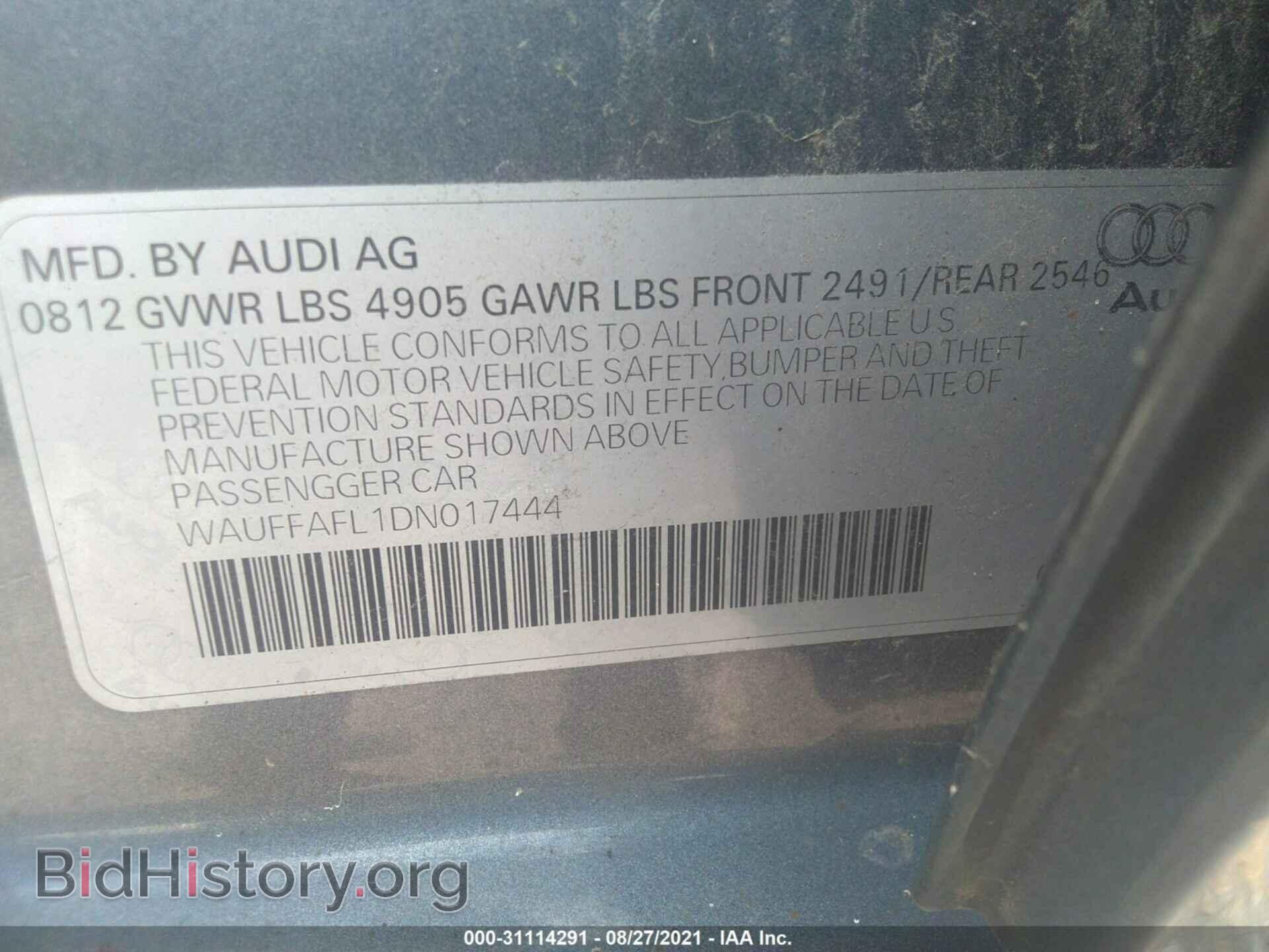 2013 AUDI A4 - VIN: WAUFFAFL1DN017444 - Photo 9
