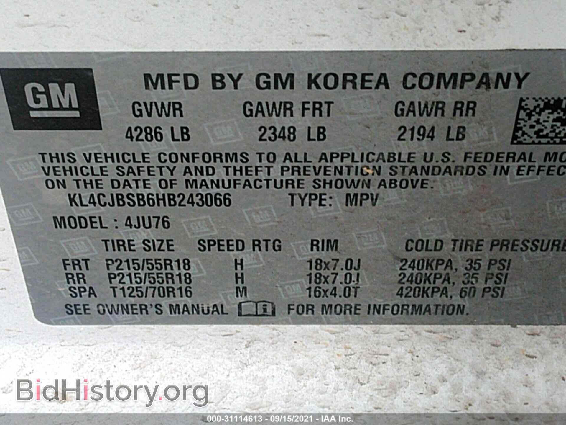 2017 BUICK ENCORE - VIN: KL4CJBSB6HB243066 - Photo 9
