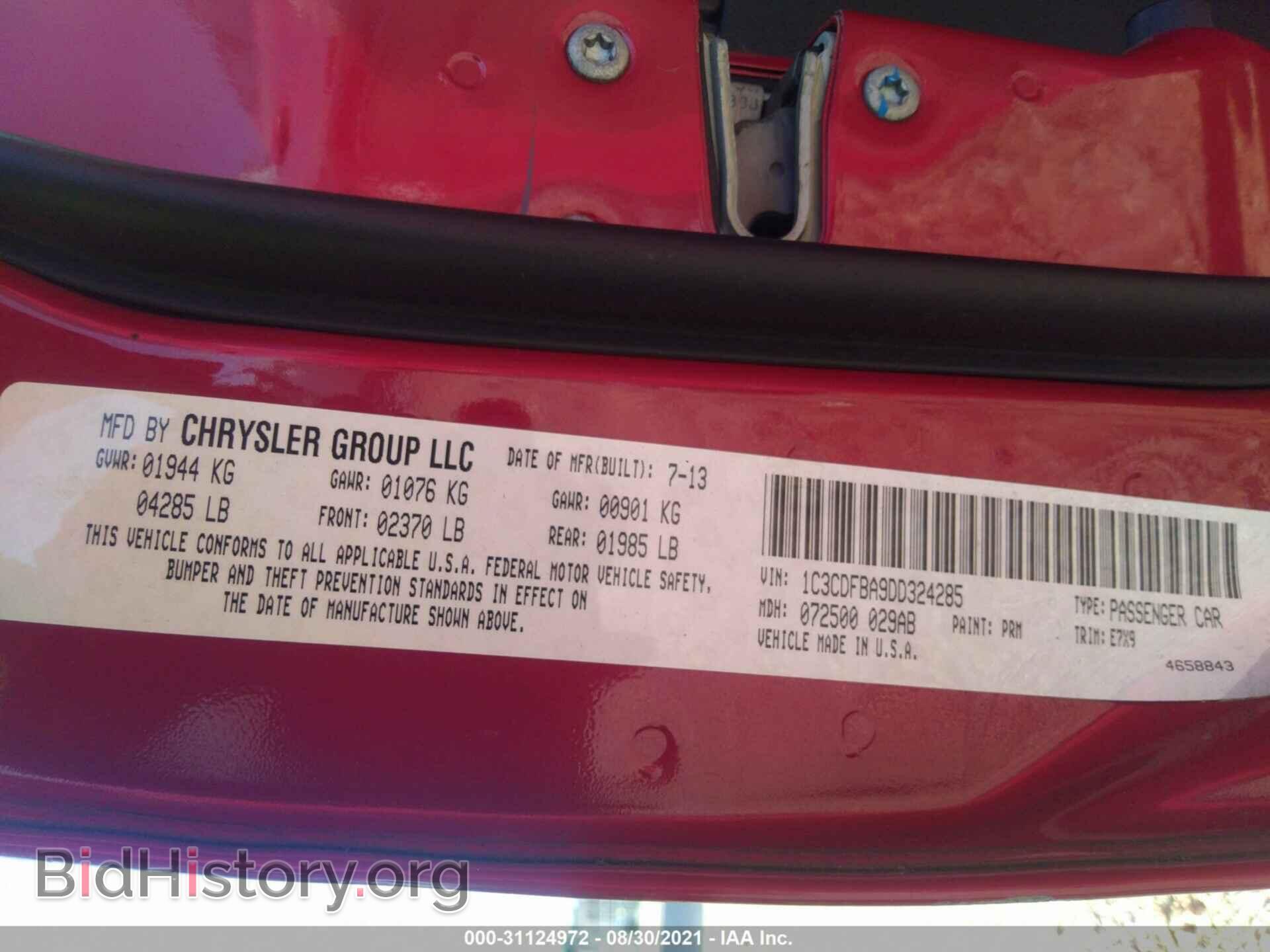 2013 DODGE DART - VIN: 1C3CDFBA9DD324285 - Photo 9