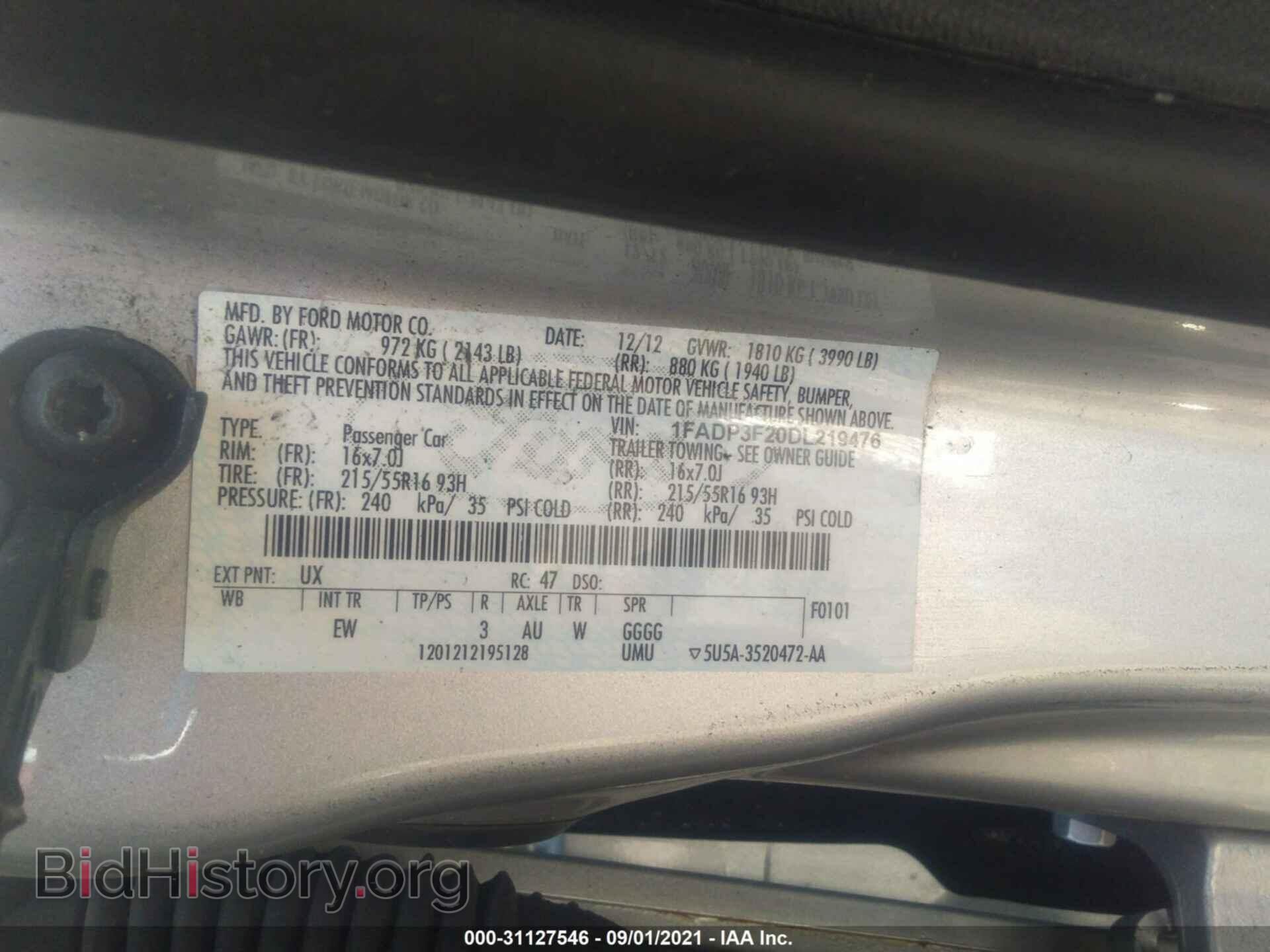 2013 FORD FOCUS - VIN: 1FADP3F20DL219476 - Photo 9