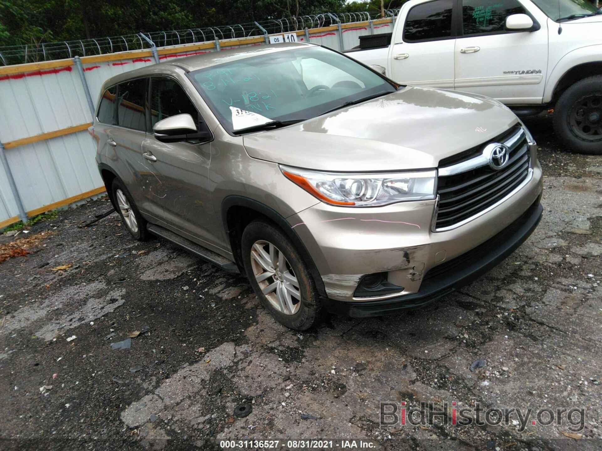 Photo 5TDZKRFH6ES011821 - TOYOTA HIGHLANDER 2014