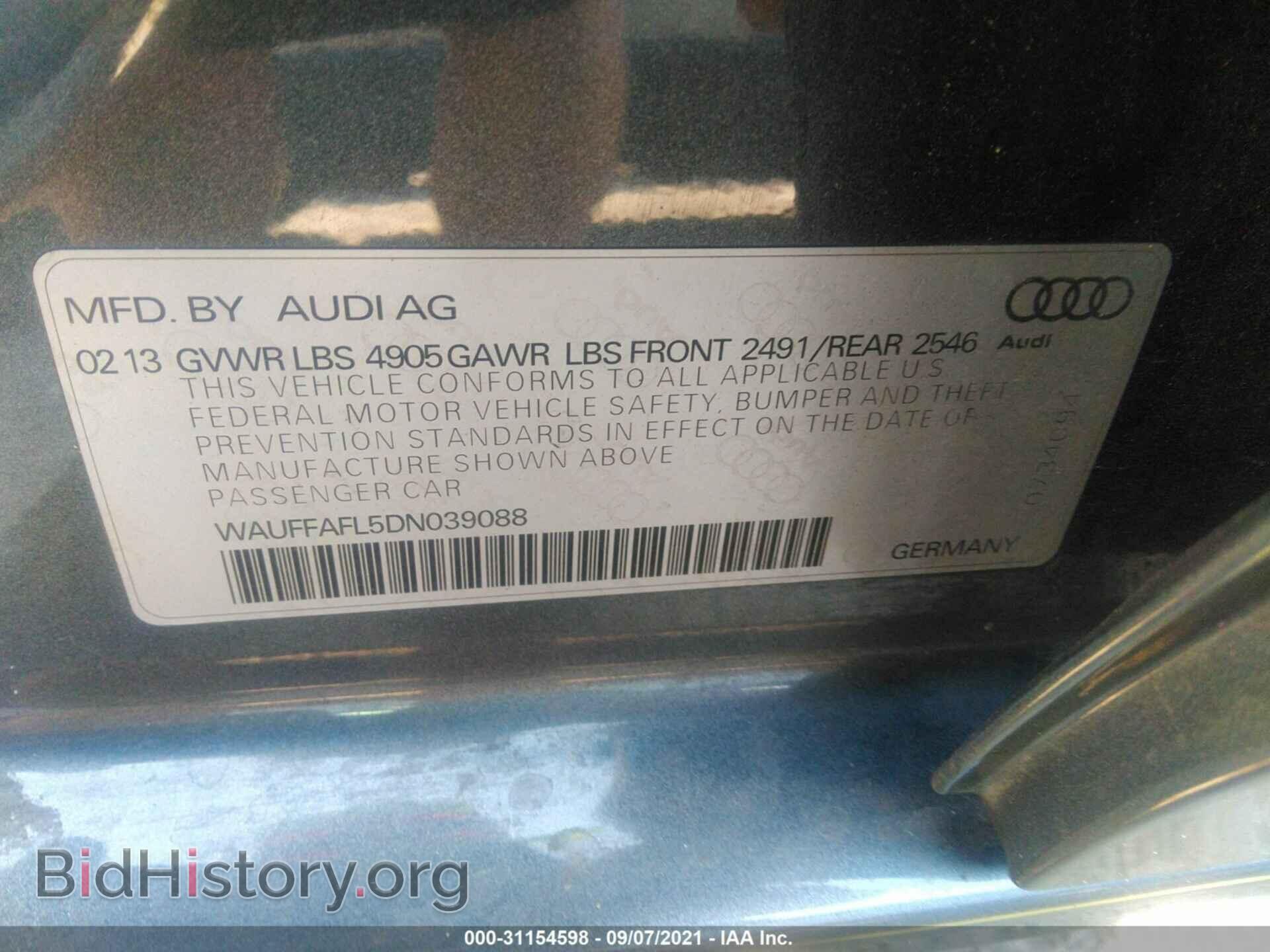 2013 AUDI A4 - VIN: WAUFFAFL5DN039088 - Photo 9