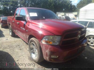 2012 RAM 1500 Express, бордовый — VIN 1C6RD7FT5CS229568, IAAI