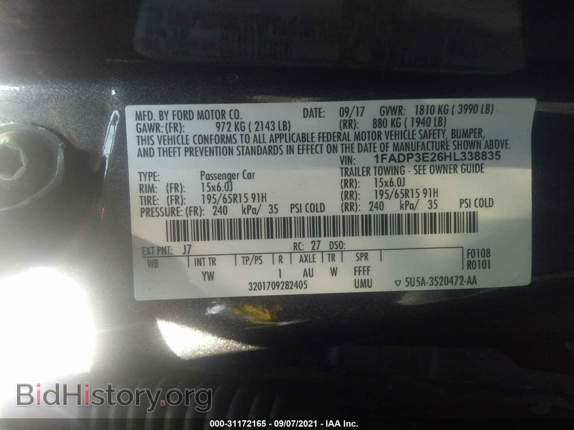 2017 FORD FOCUS - VIN: 1FADP3E26HL338835 - Photo 9