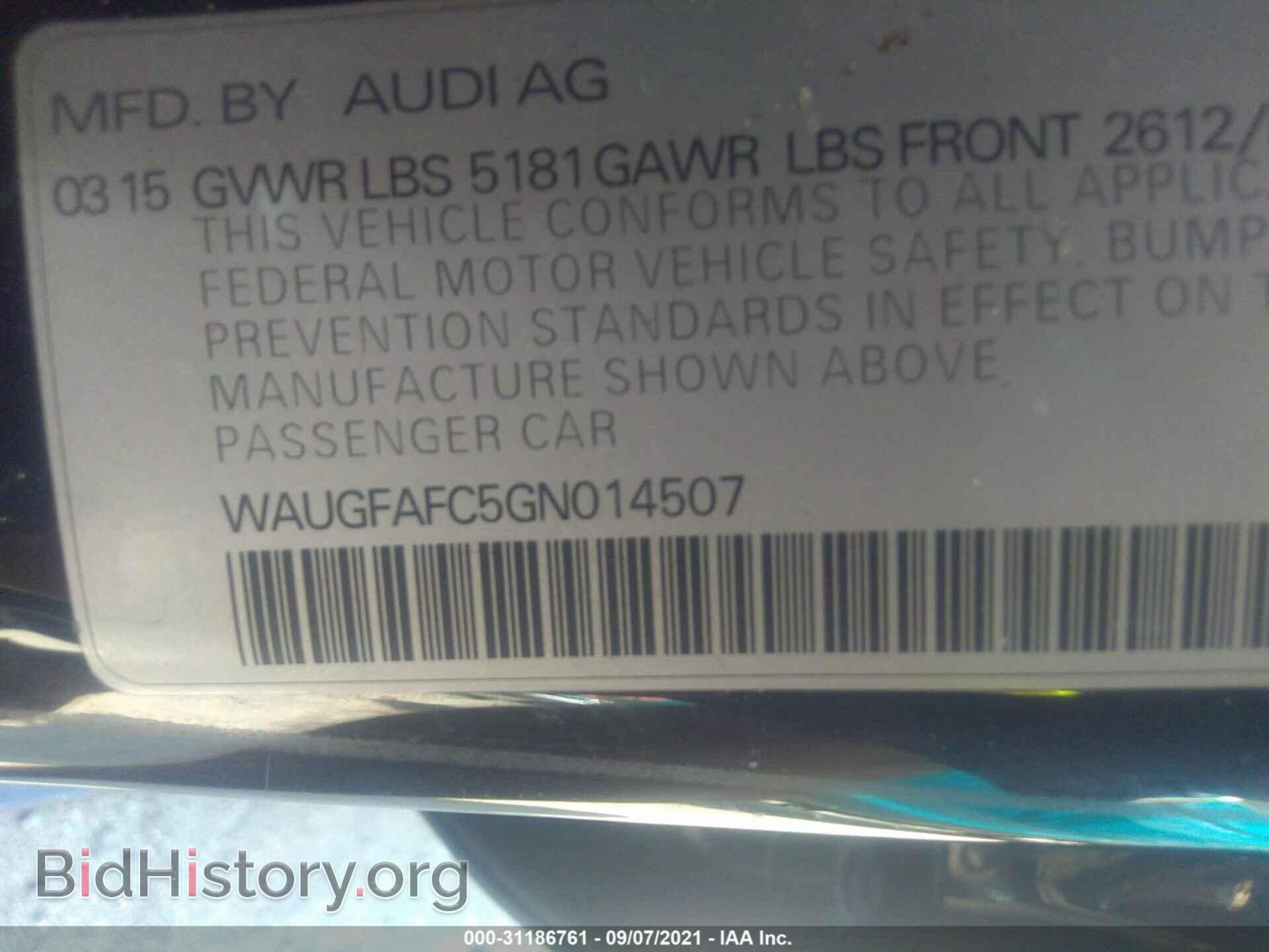 2016 AUDI A6 - VIN: WAUGFAFC5GN014507 - Фото 9