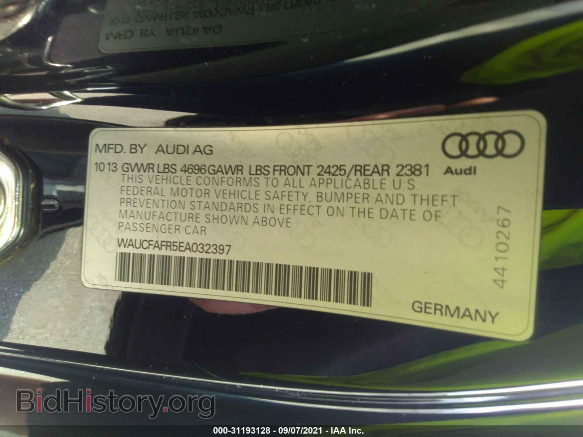 2014 AUDI A5 - VIN: WAUCFAFR5EA032397 - Photo 9