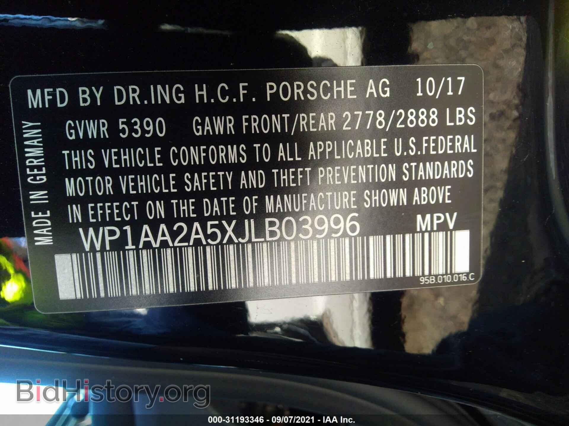 2018 PORSCHE MACAN - VIN: WP1AA2A5XJLB03996 - Photo 9