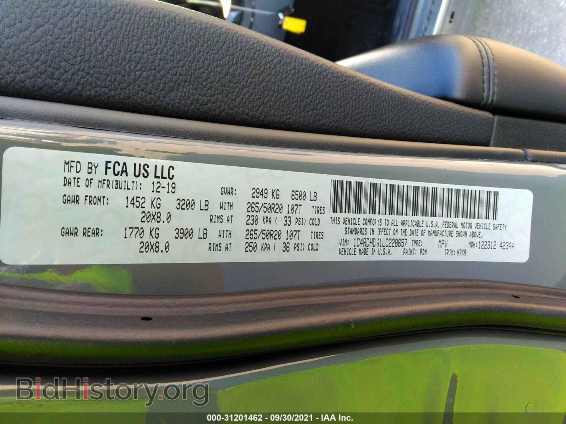 2020 DODGE DURANGO - VIN: 1C4RDHDG1LC228657 - Фото 9