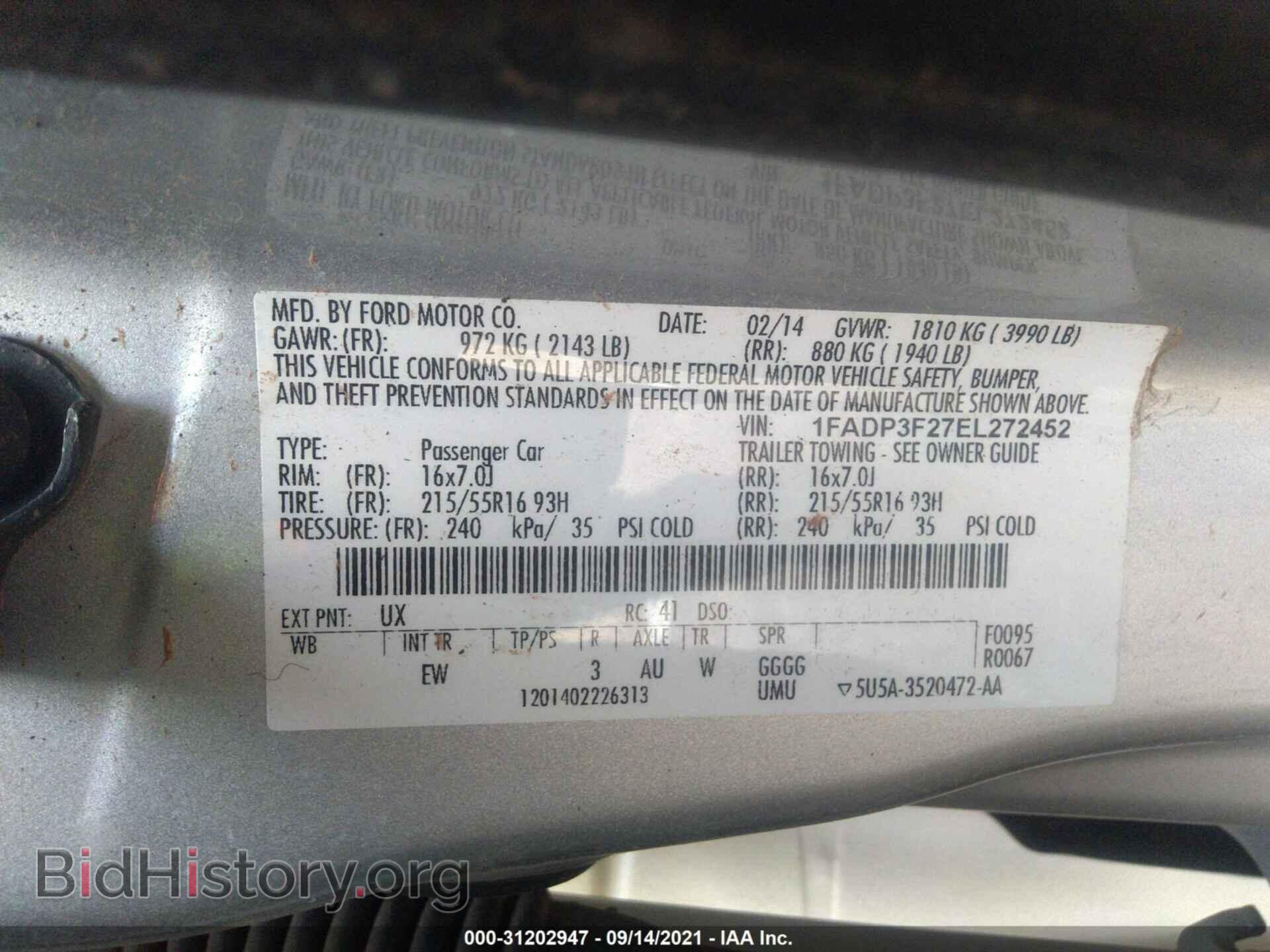 2014 FORD FOCUS - VIN: 1FADP3F27EL272452 - Photo 9