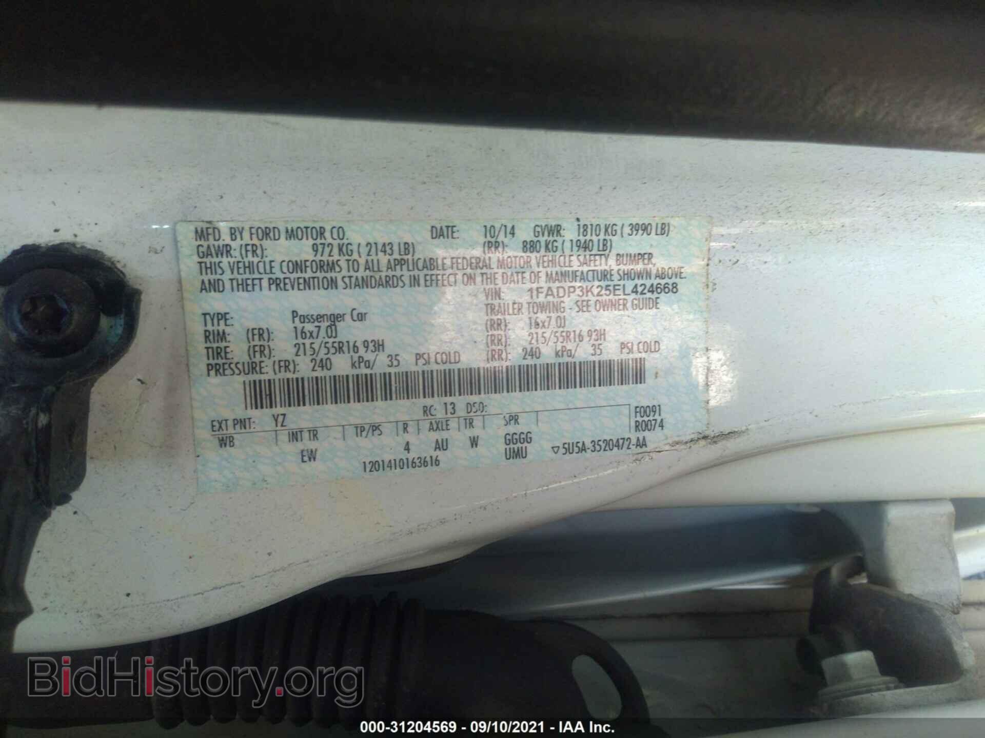 2014 FORD FOCUS - VIN: 1FADP3K25EL424668 - Photo 9