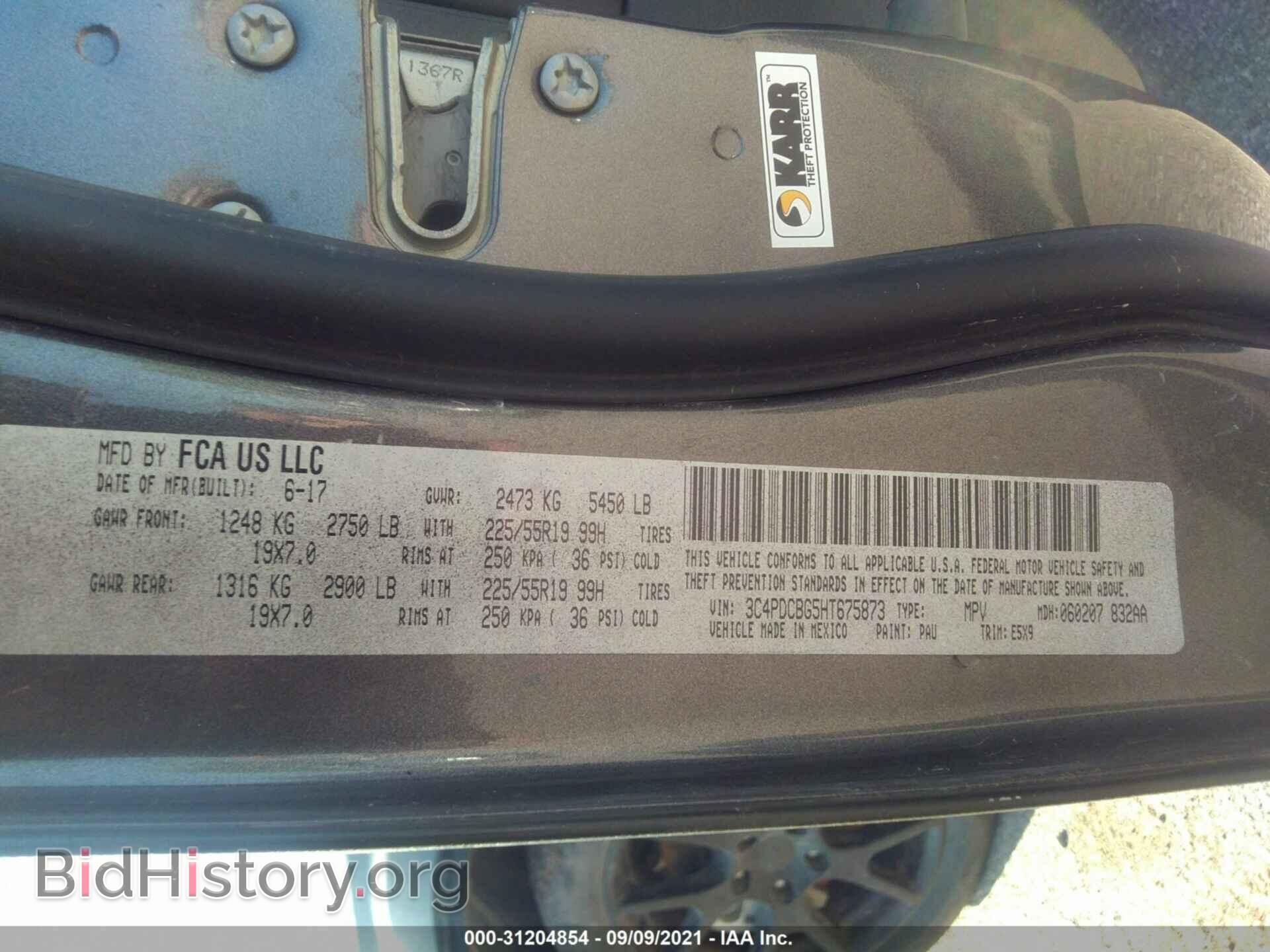 2017 DODGE JOURNEY - VIN: 3C4PDCBG5HT675873 - Фото 9