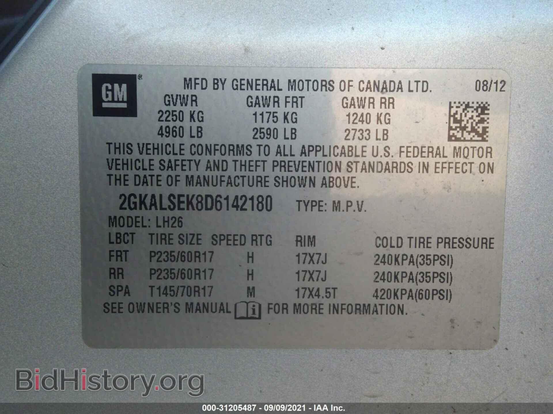 2013 GMC TERRAIN - VIN: 2GKALSEK8D6142180 - Фото 9