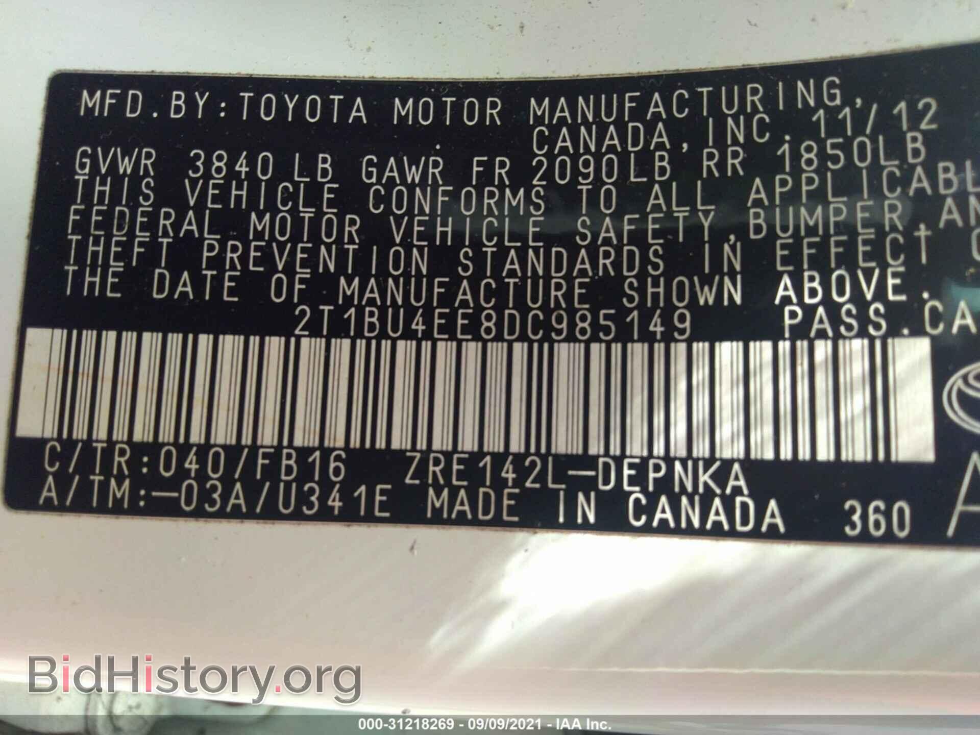 2013 TOYOTA COROLLA - VIN: 2T1BU4EE8DC985149 - Photo 9