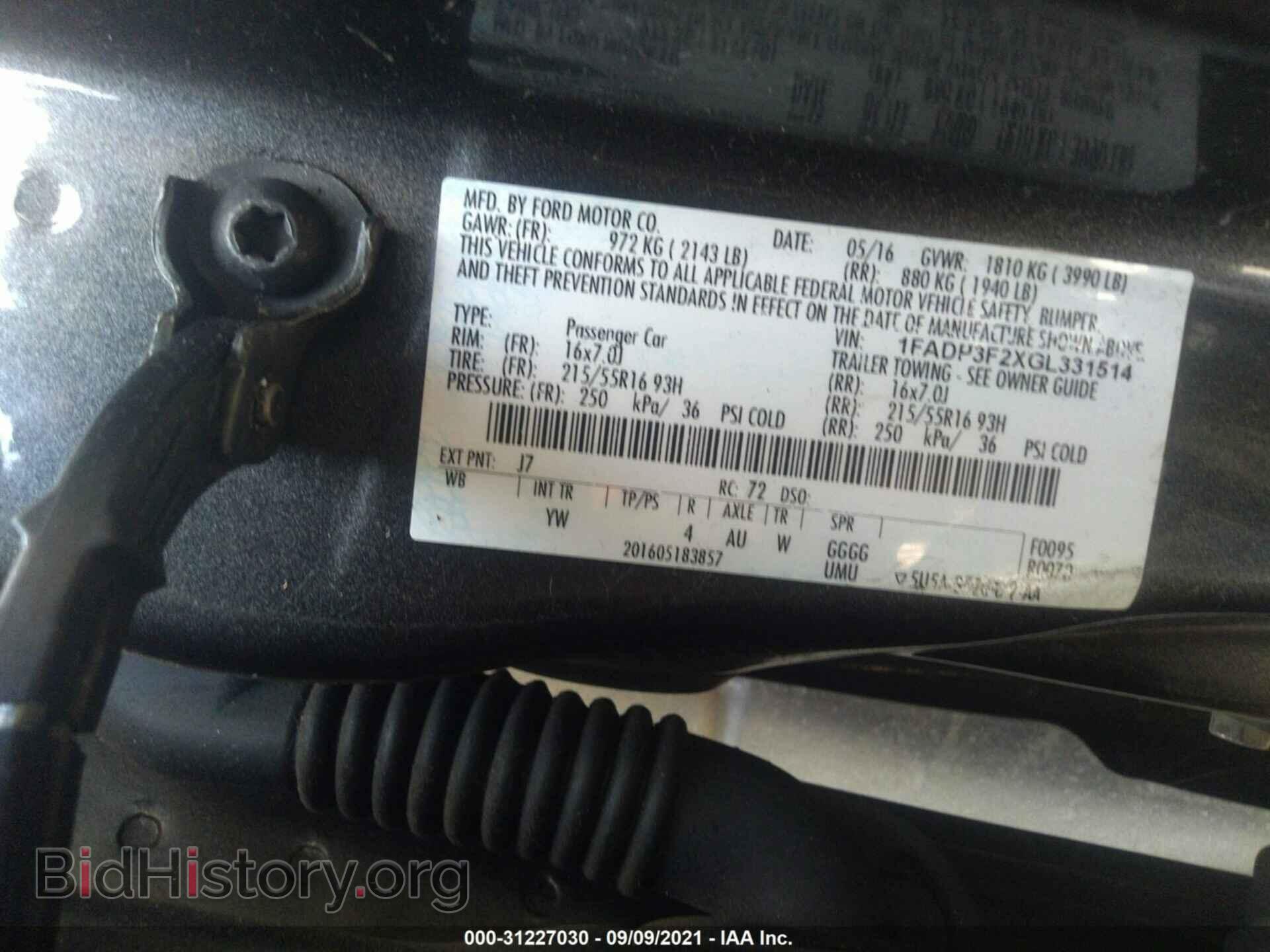 2016 FORD FOCUS - VIN: 1FADP3F2XGL331514 - Фото 9
