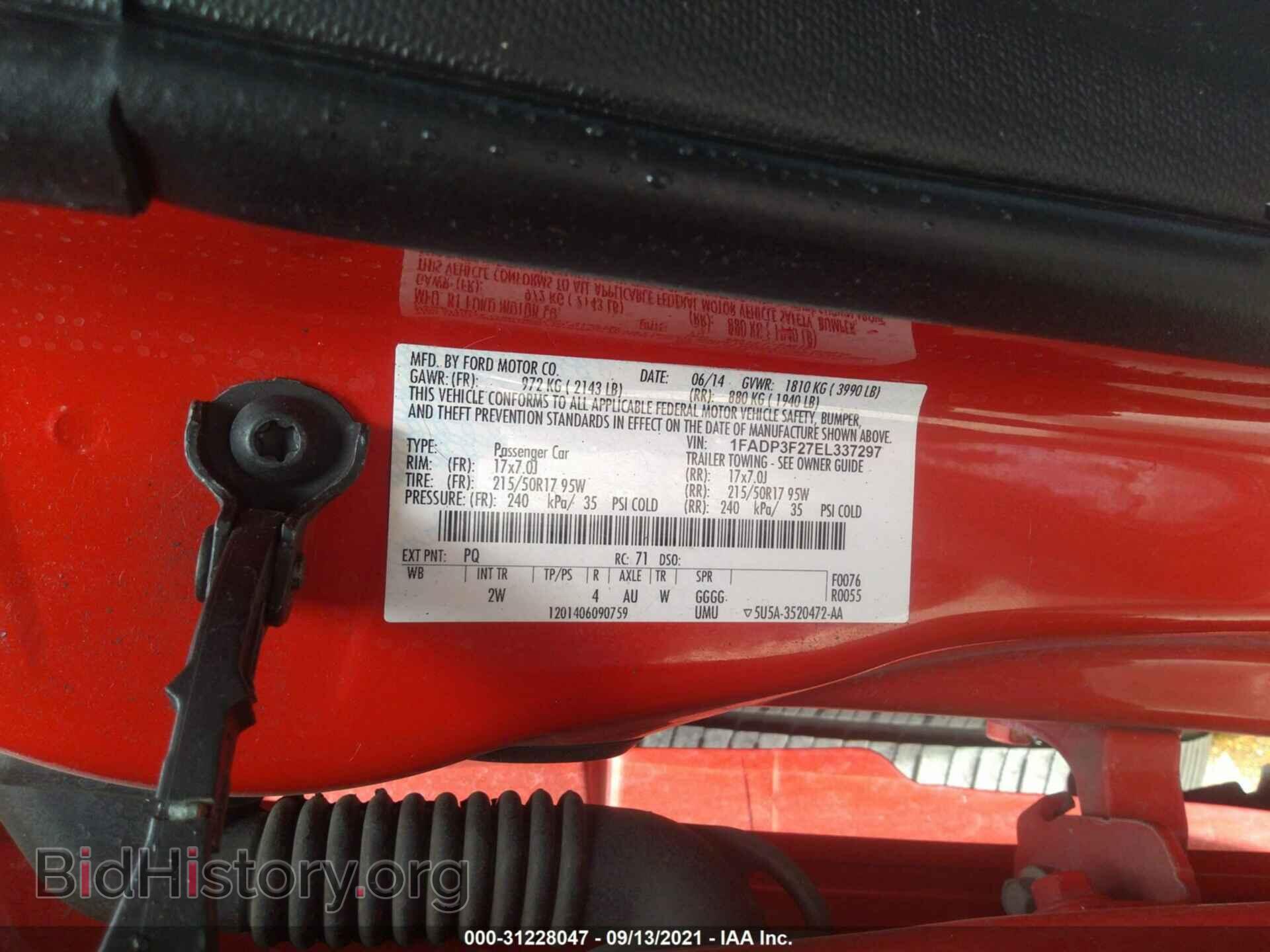 2014 FORD FOCUS - VIN: 1FADP3F27EL337297 - Фото 9
