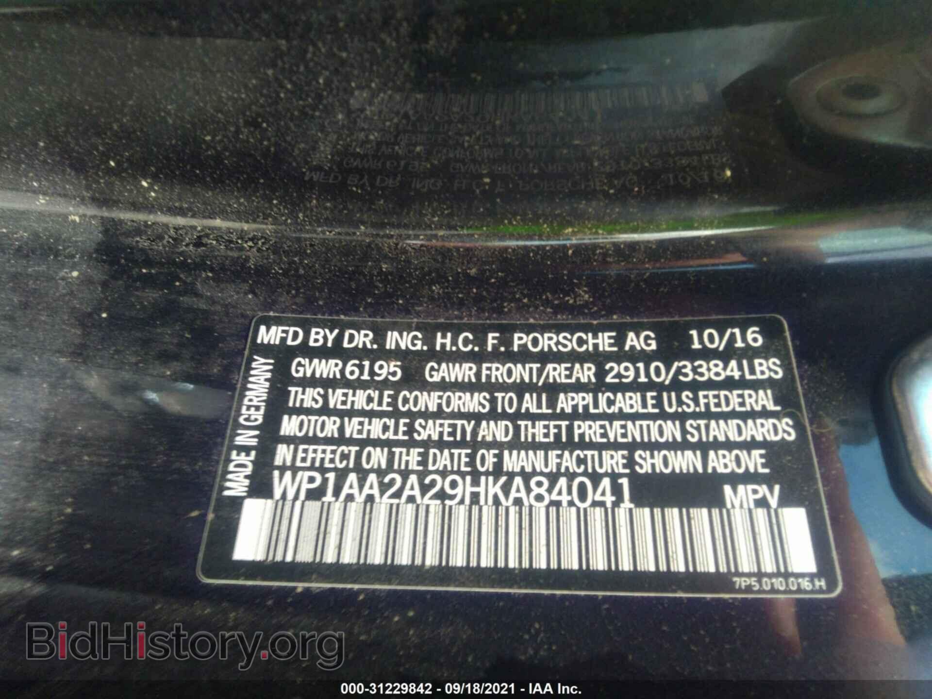 2017 PORSCHE CAYENNE - VIN: WP1AA2A29HKA84041 - Фото 9