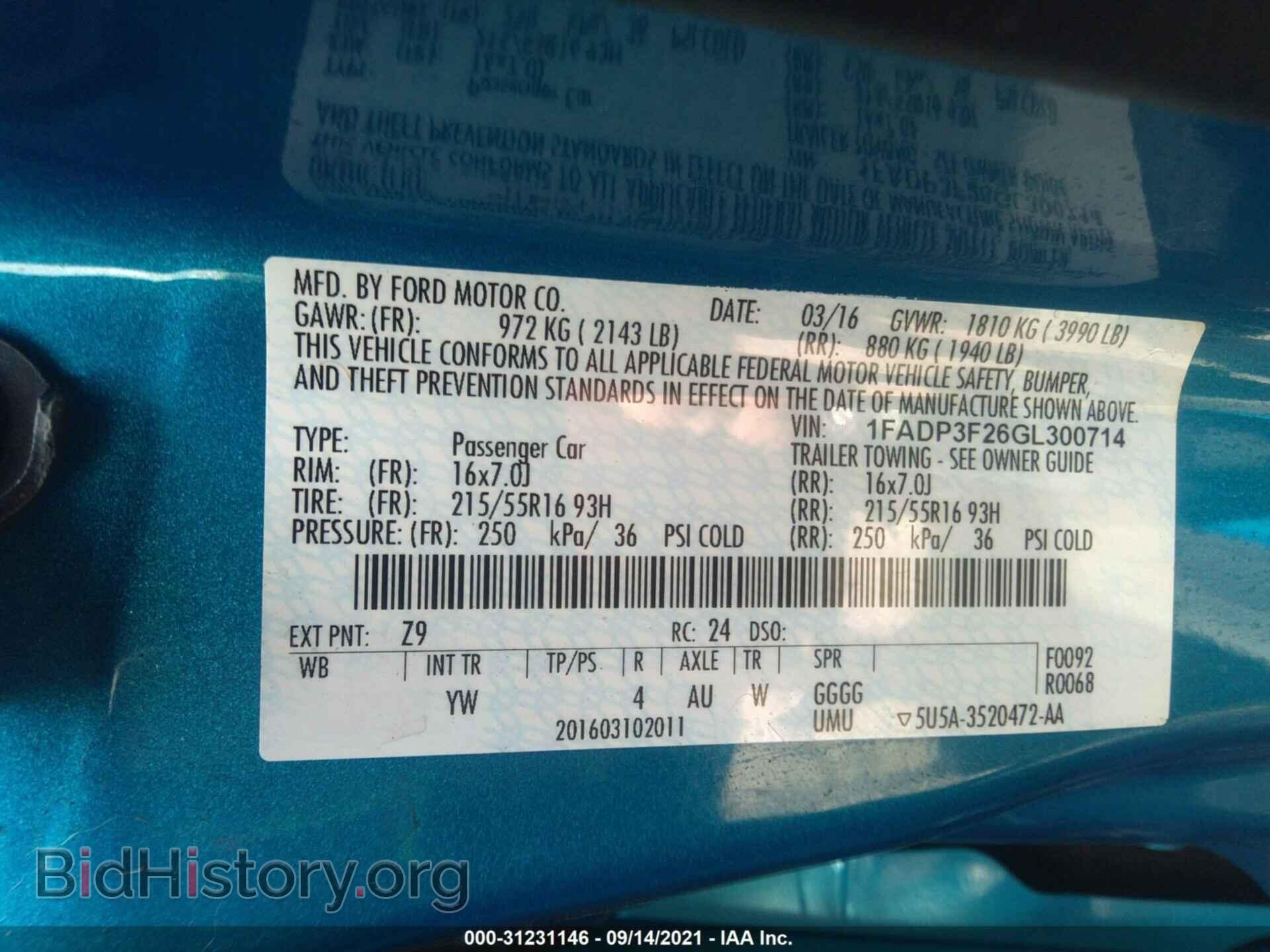2016 FORD FOCUS - VIN: 1FADP3F26GL300714 - Фото 9