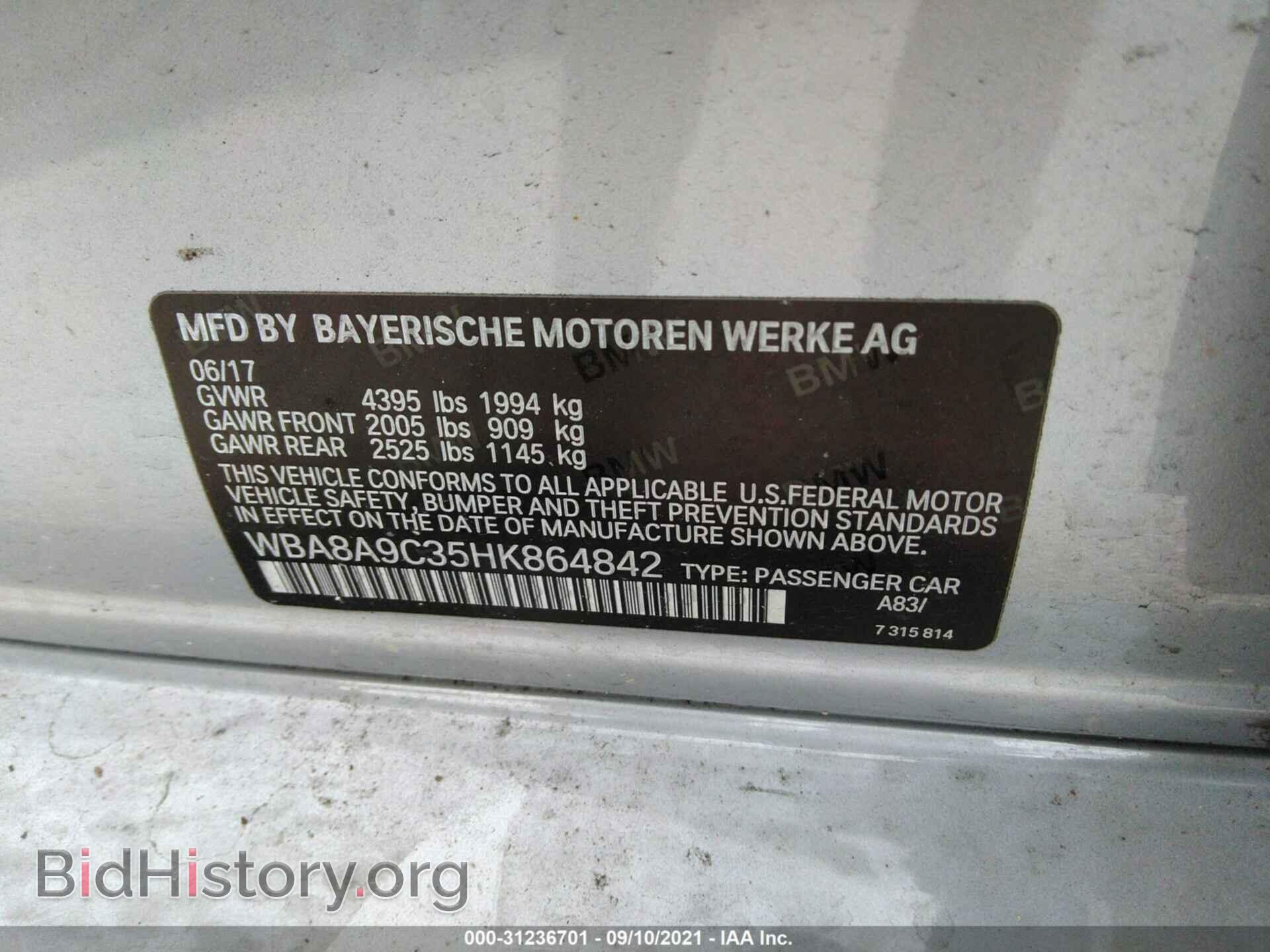 2017 BMW 3 SERIES - VIN: WBA8A9C35HK864842 - Фото 9