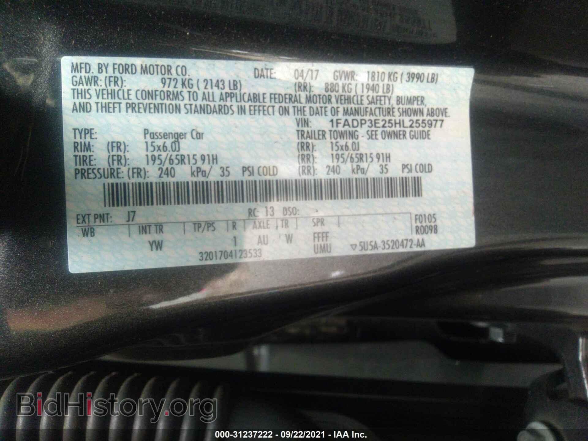 2017 FORD FOCUS - VIN: 1FADP3E25HL255977 - Photo 9