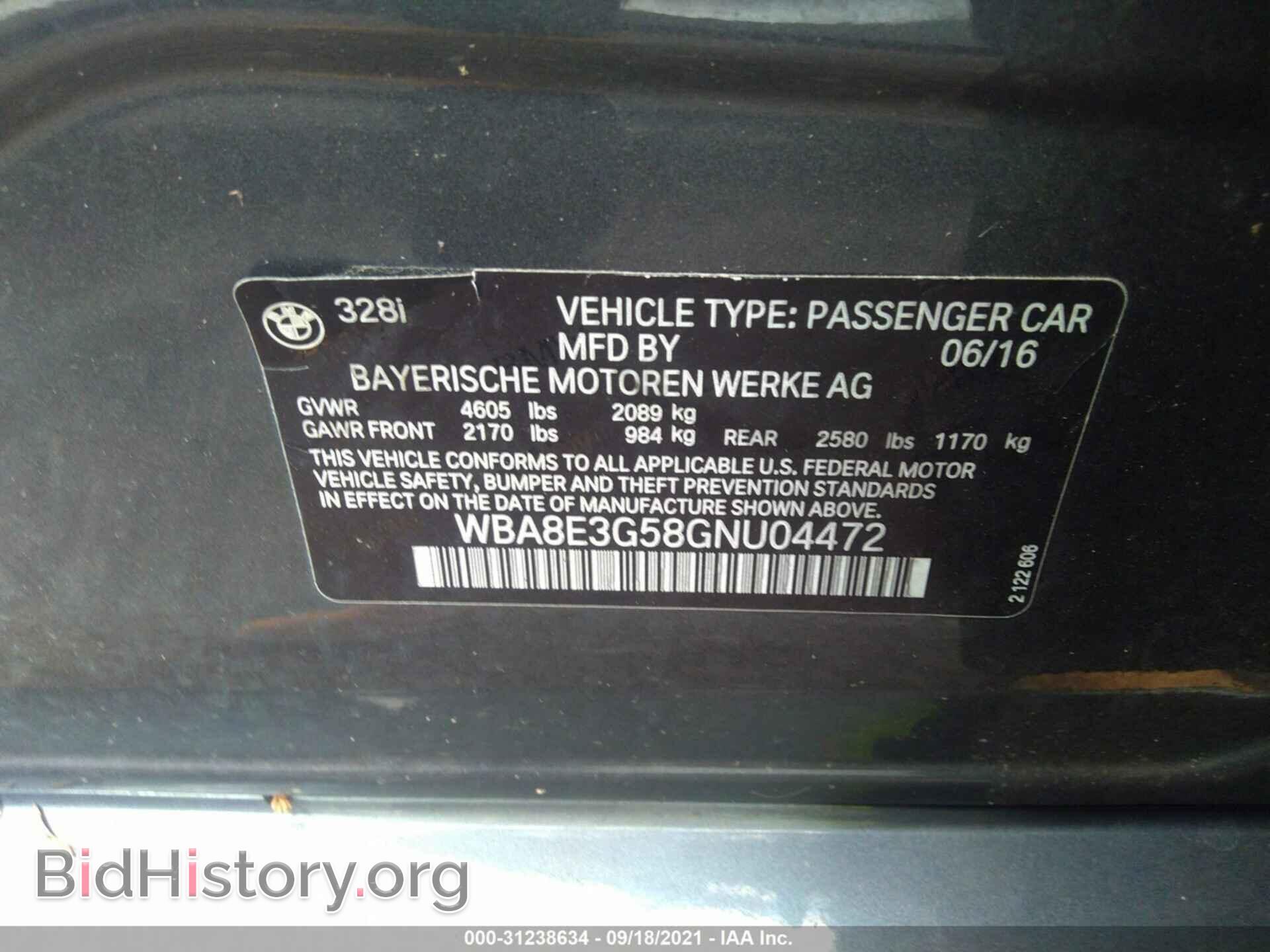 2016 BMW 3 SERIES - VIN: WBA8E3G58GNU04472 - Фото 9