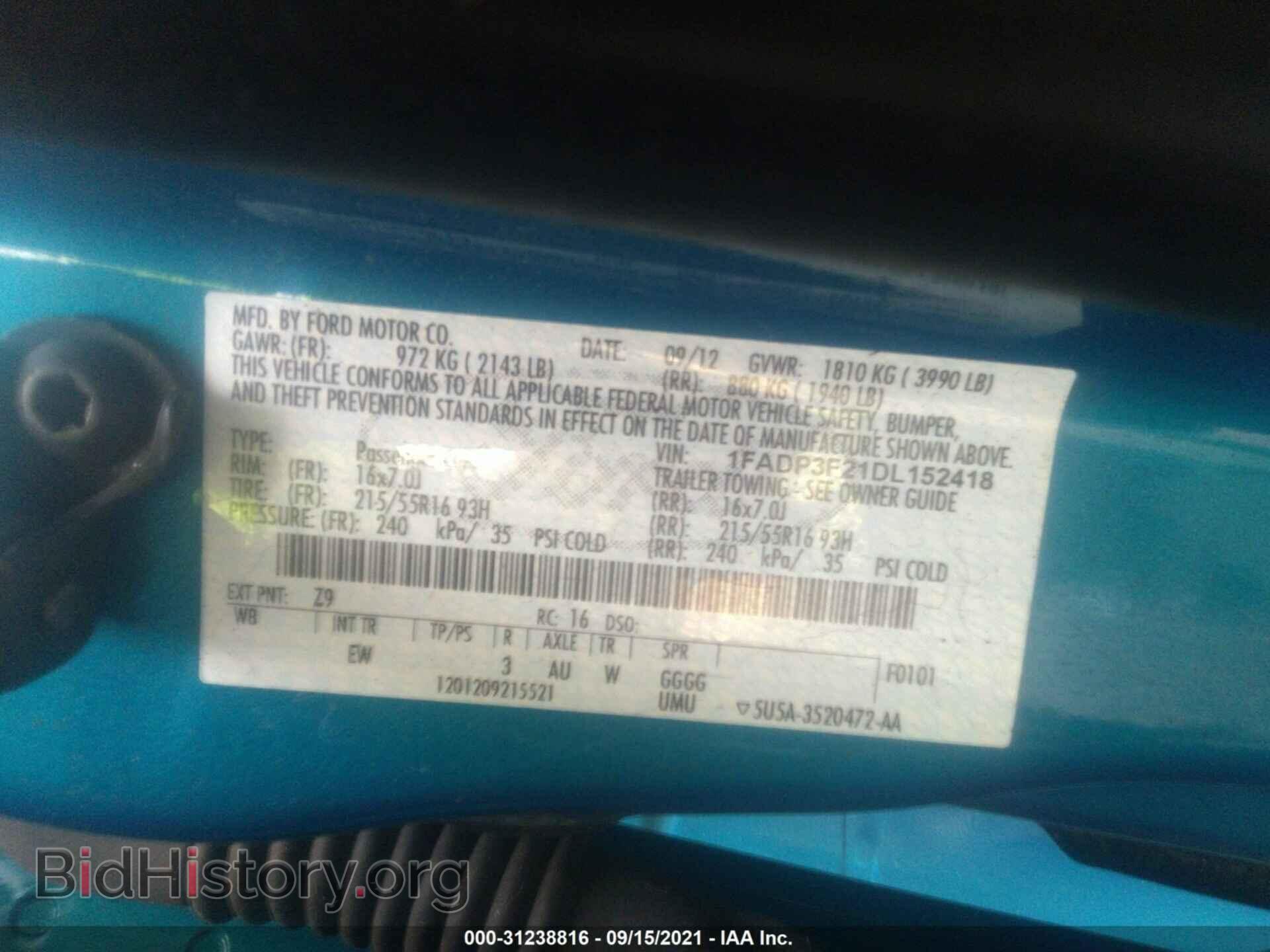 2013 FORD FOCUS - VIN: 1FADP3F21DL152418 - Photo 9