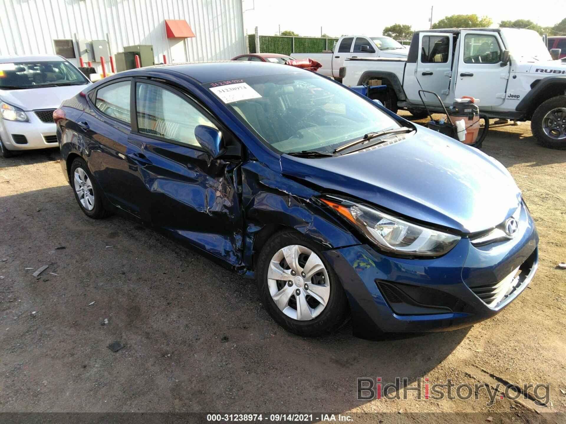 Photo 5NPDH4AE1GH708718 - HYUNDAI ELANTRA 2016