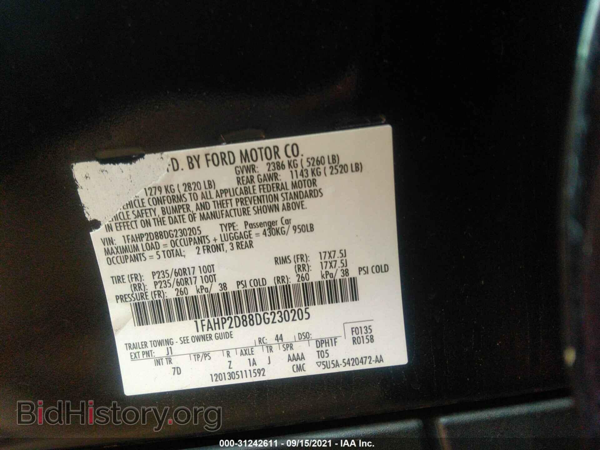 2013 FORD TAURUS - VIN: 1FAHP2D88DG230205 - Photo 9