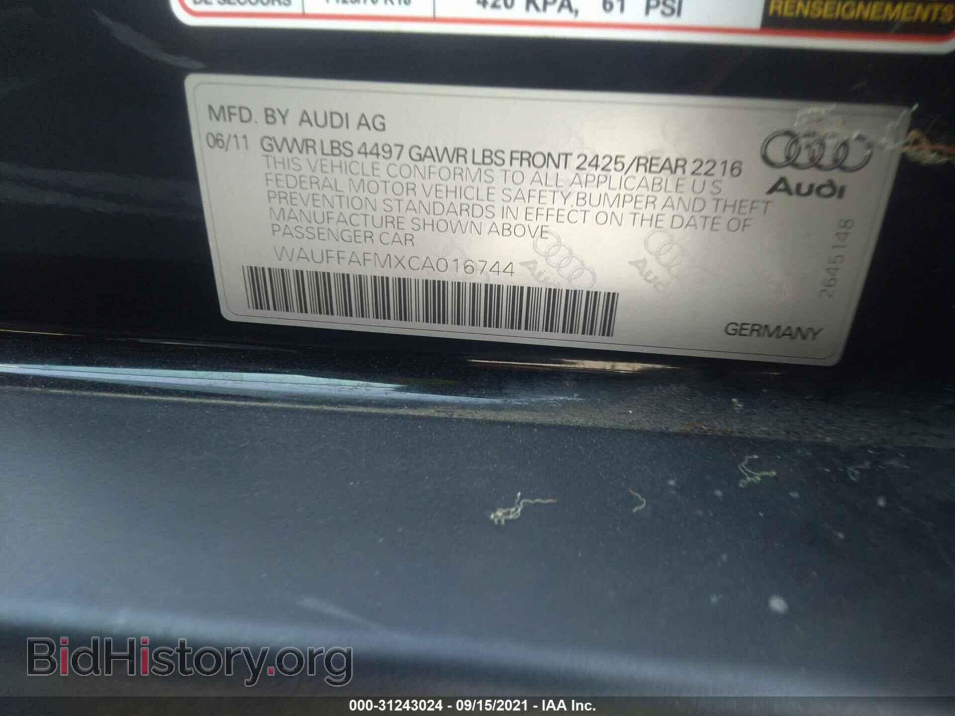 2012 AUDI A3 - VIN: WAUFFAFMXCA016744 - Фото 9