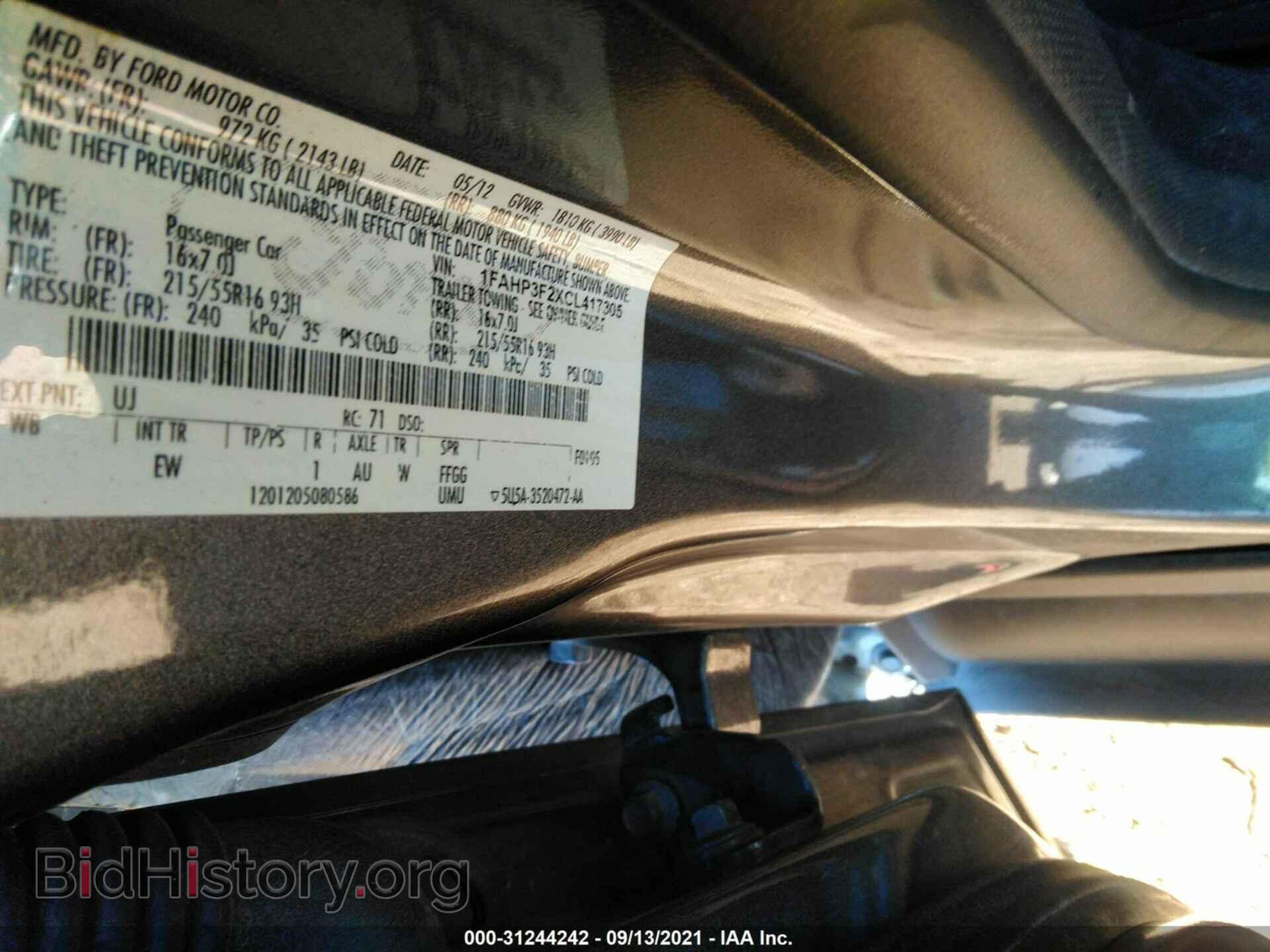 2012 FORD FOCUS - VIN: 1FAHP3F2XCL417305 - Фото 9