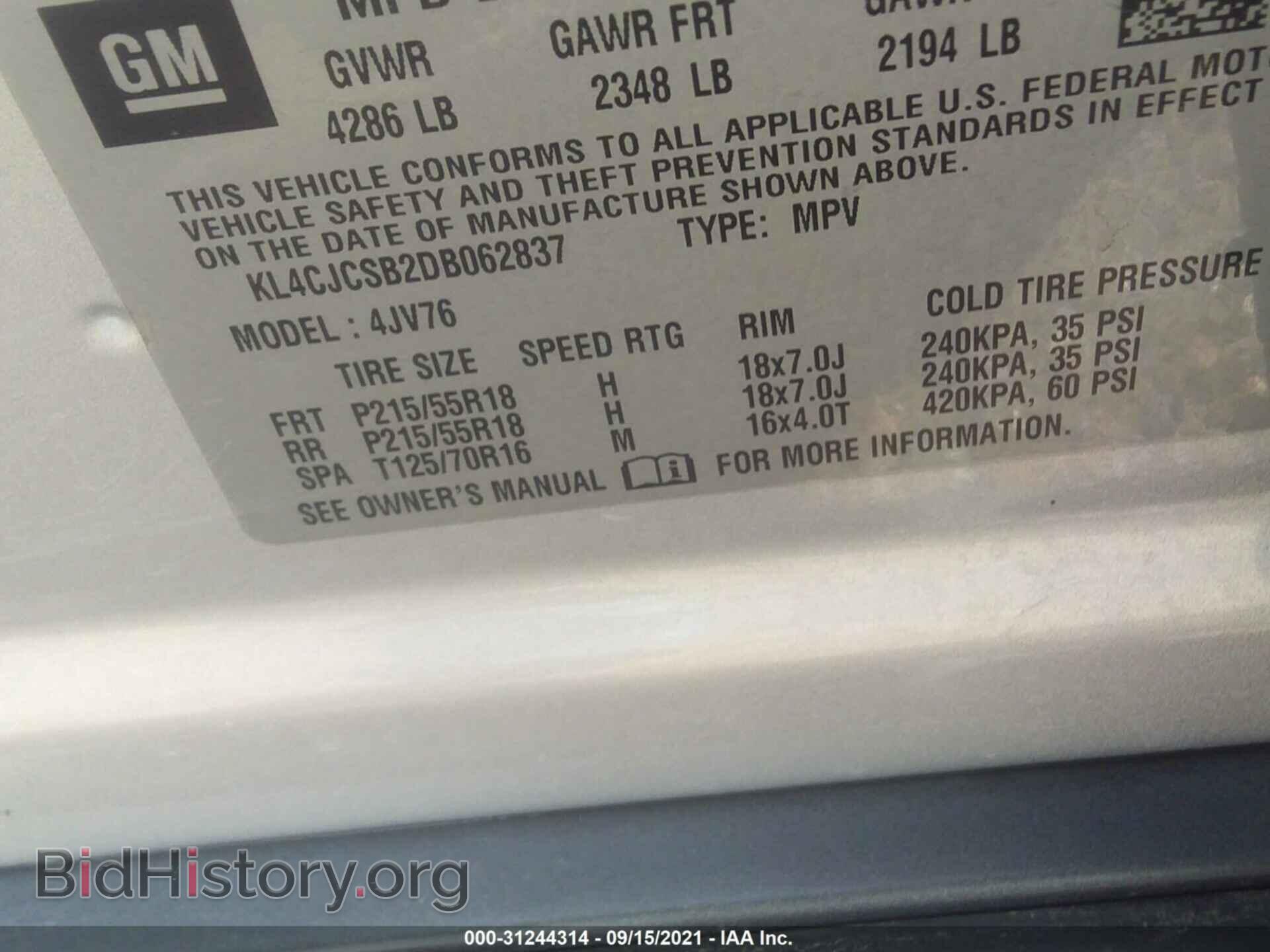 2013 BUICK ENCORE - VIN: KL4CJCSB2DB062837 - Photo 9